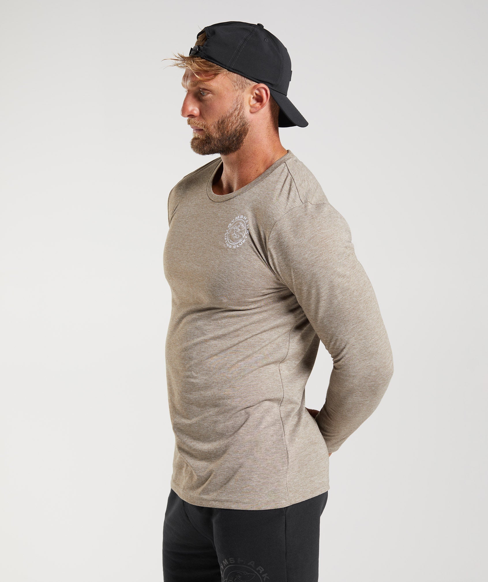 Camiseta Gymshark Legacy Long Sleeve Hombre Gris | 7293648-TP