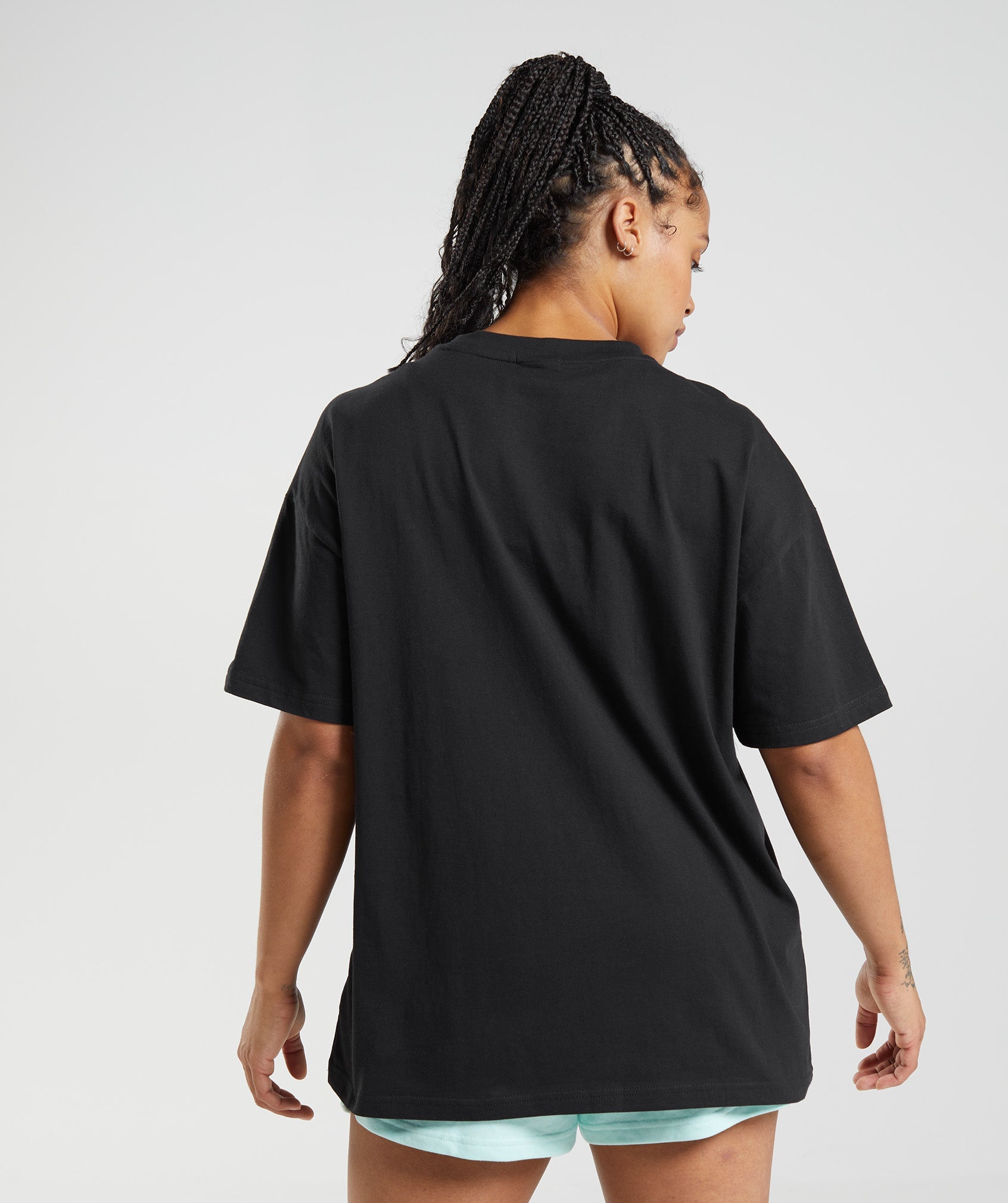 Camiseta Gymshark Legacy Oversized Mujer Negras | 3987012-BI