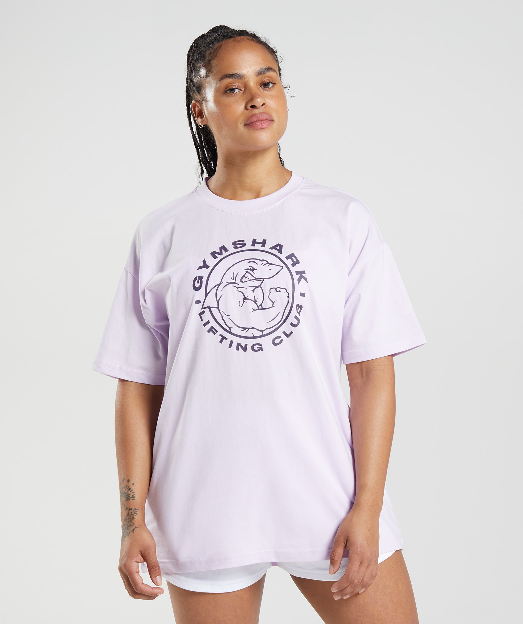 Camiseta Gymshark Legacy Oversized Mujer Moradas | 5268073-WH