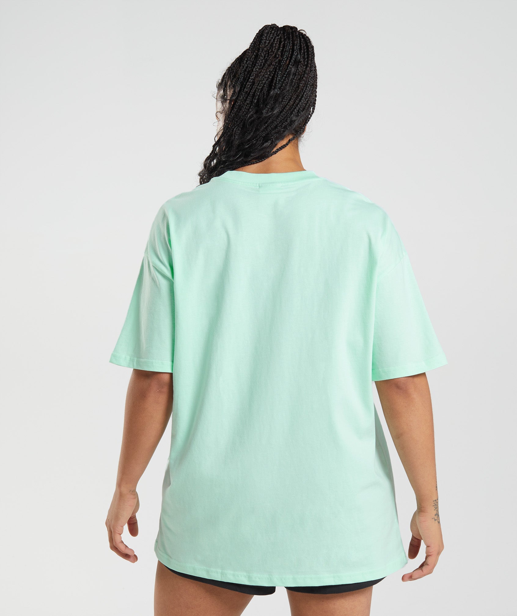 Camiseta Gymshark Legacy Oversized Mujer Azules | 6304579-TH