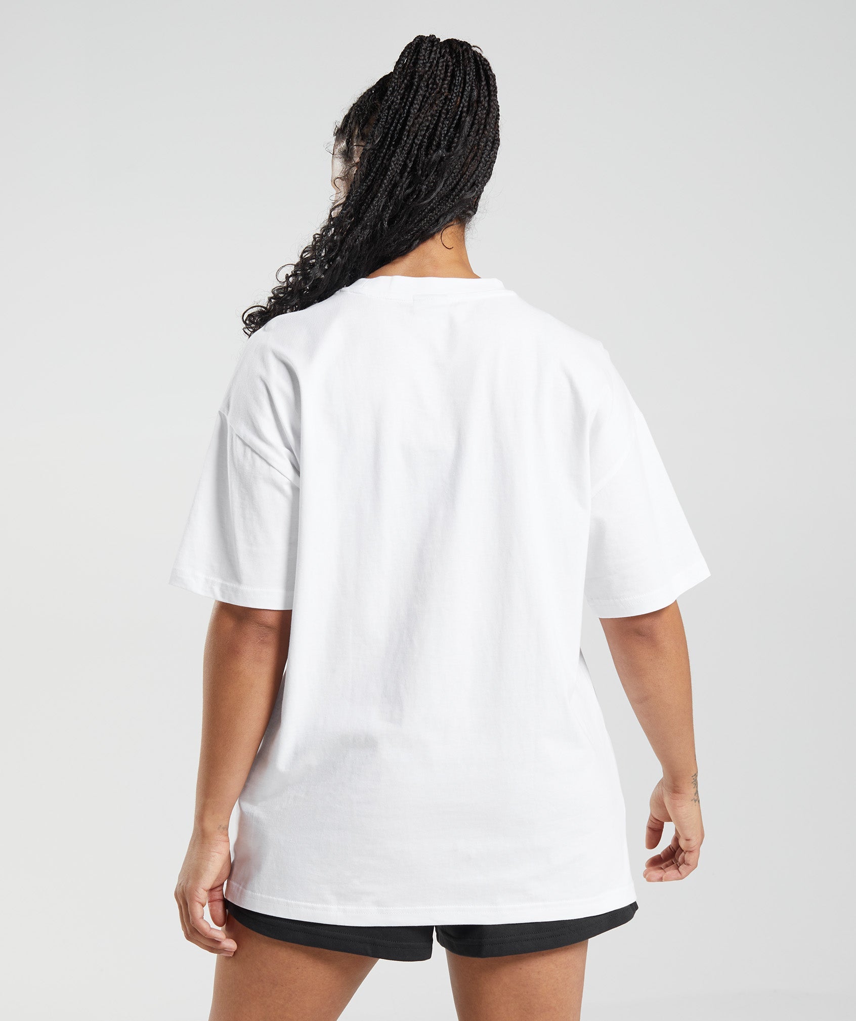 Camiseta Gymshark Legacy Oversized Mujer Blancas | 6852730-JT