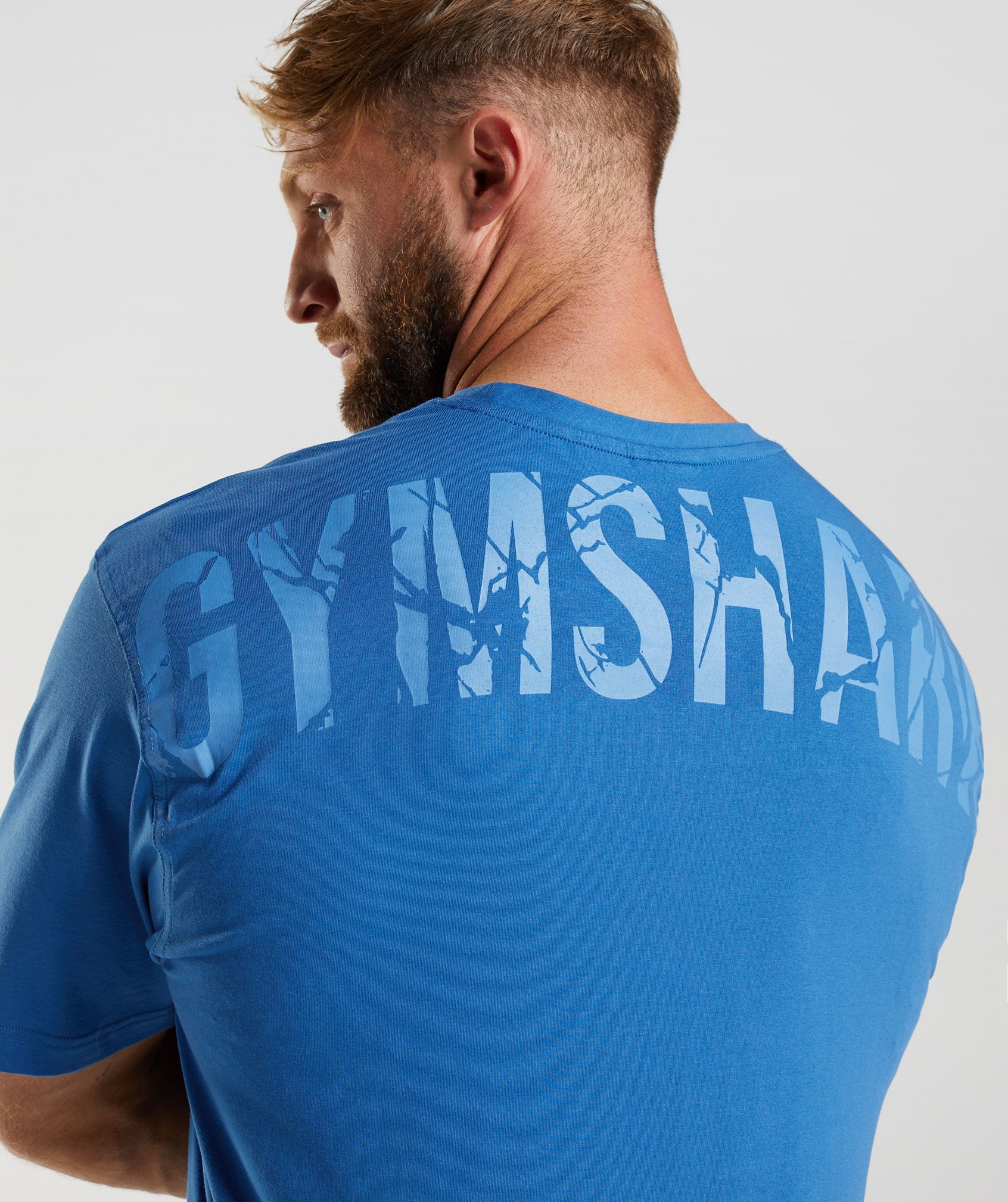 Camiseta Gymshark Power Hombre Azules | 3784219-TM