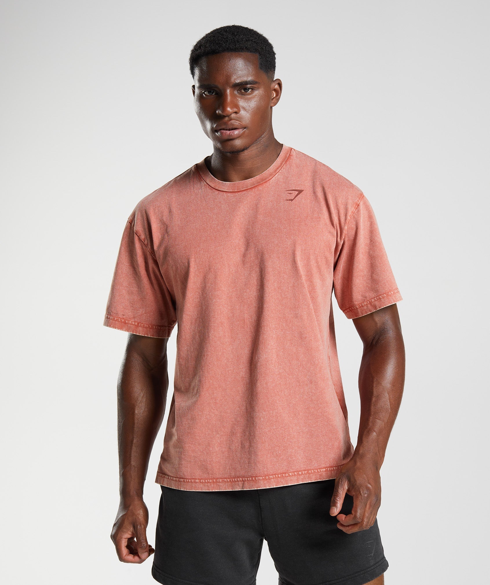 Camiseta Gymshark Power Washed Hombre Rosas | 4713620-NM