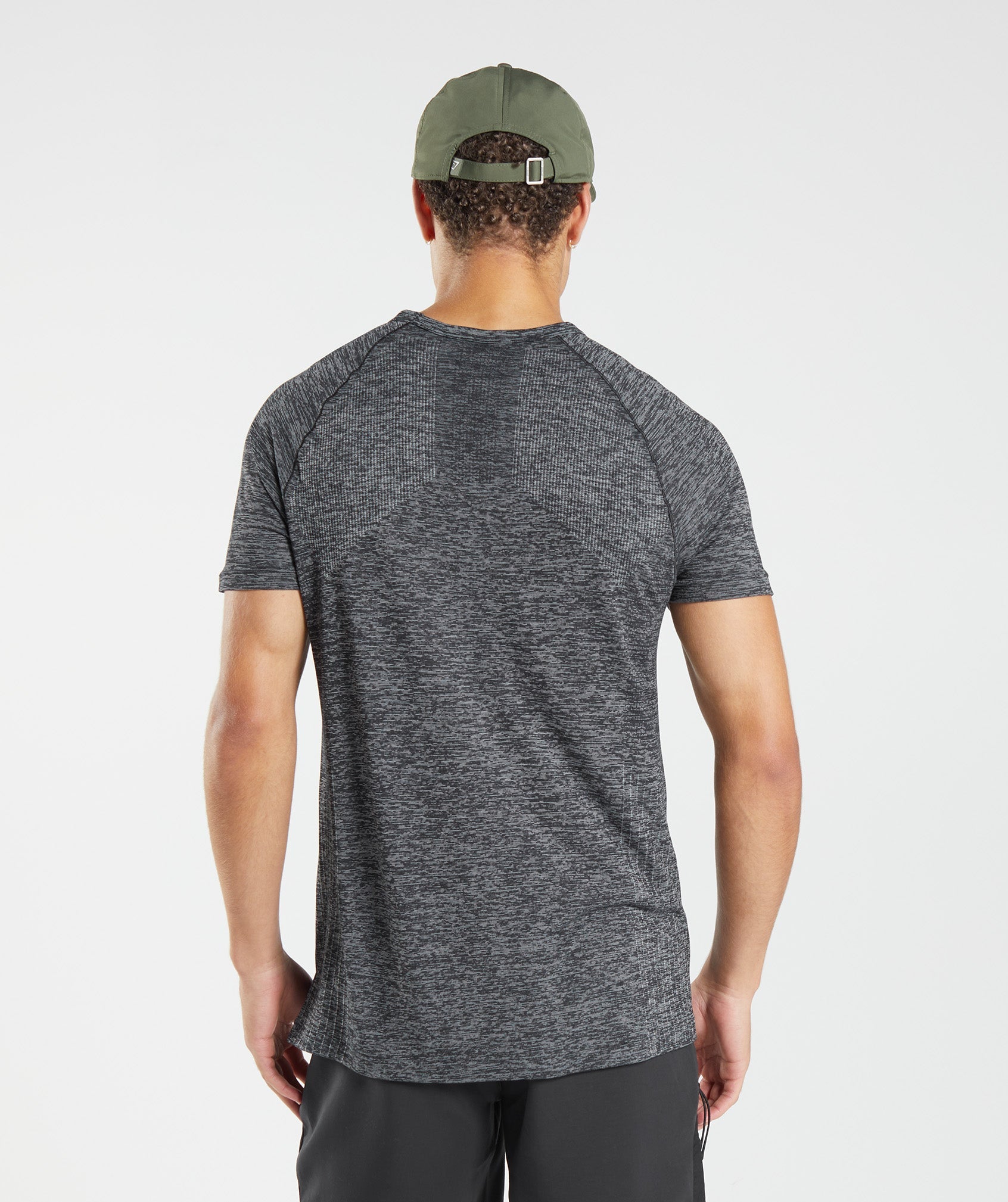 Camiseta Gymshark Retake Seamless Hombre Negras Blancas | 2370864-RS