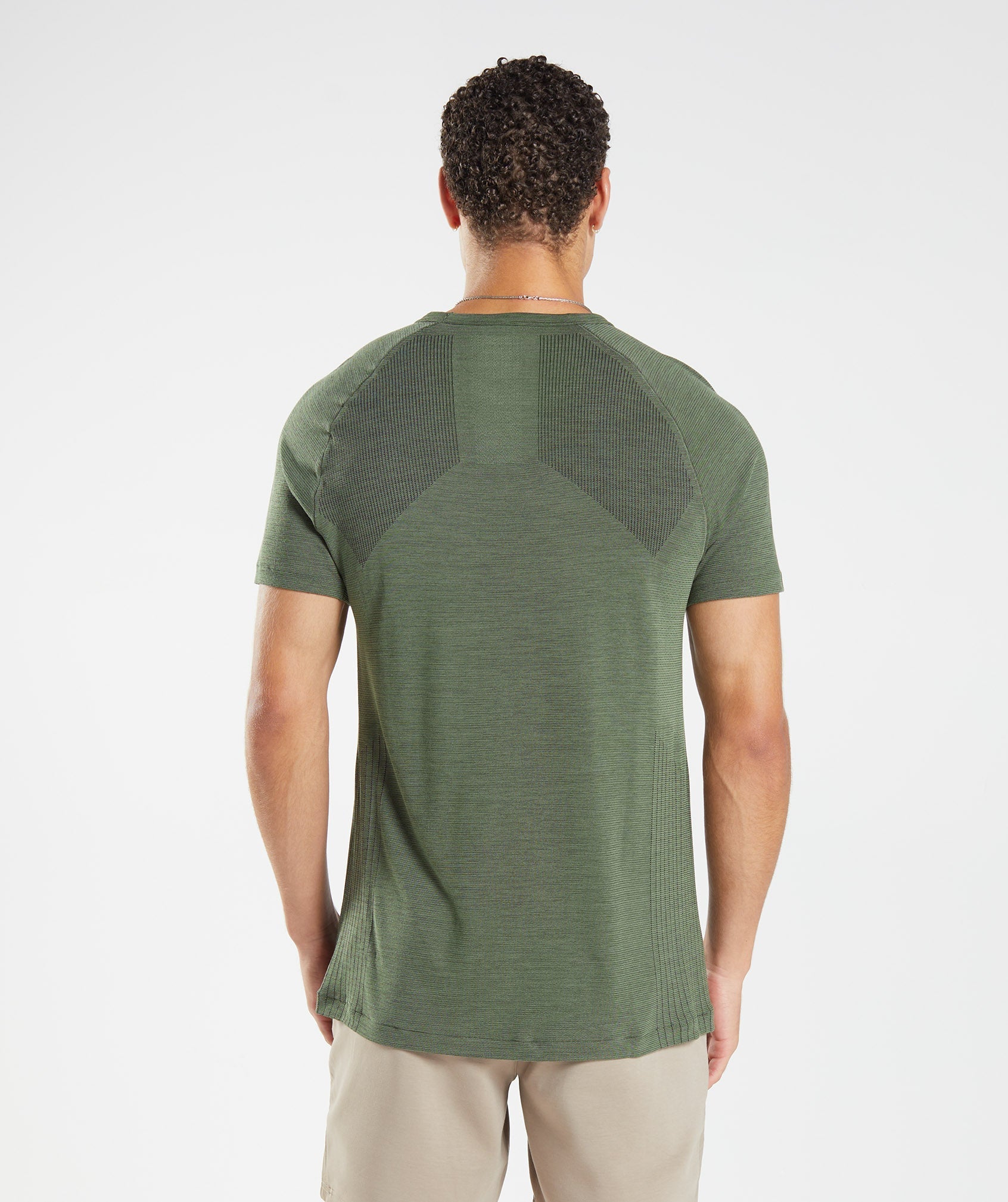 Camiseta Gymshark Retake Seamless Hombre Verde Oliva Negras | 5674289-ML