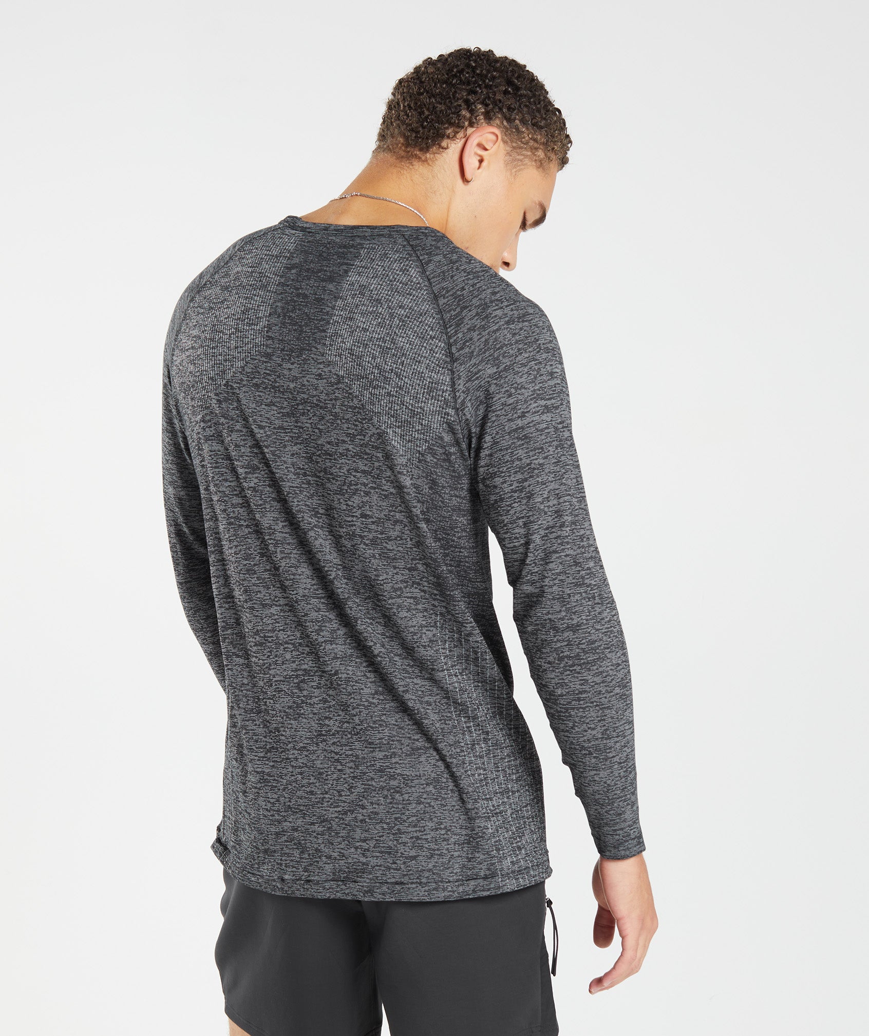 Camiseta Gymshark Retake Seamless Long Sleeve Hombre Negras | 4610392-KS