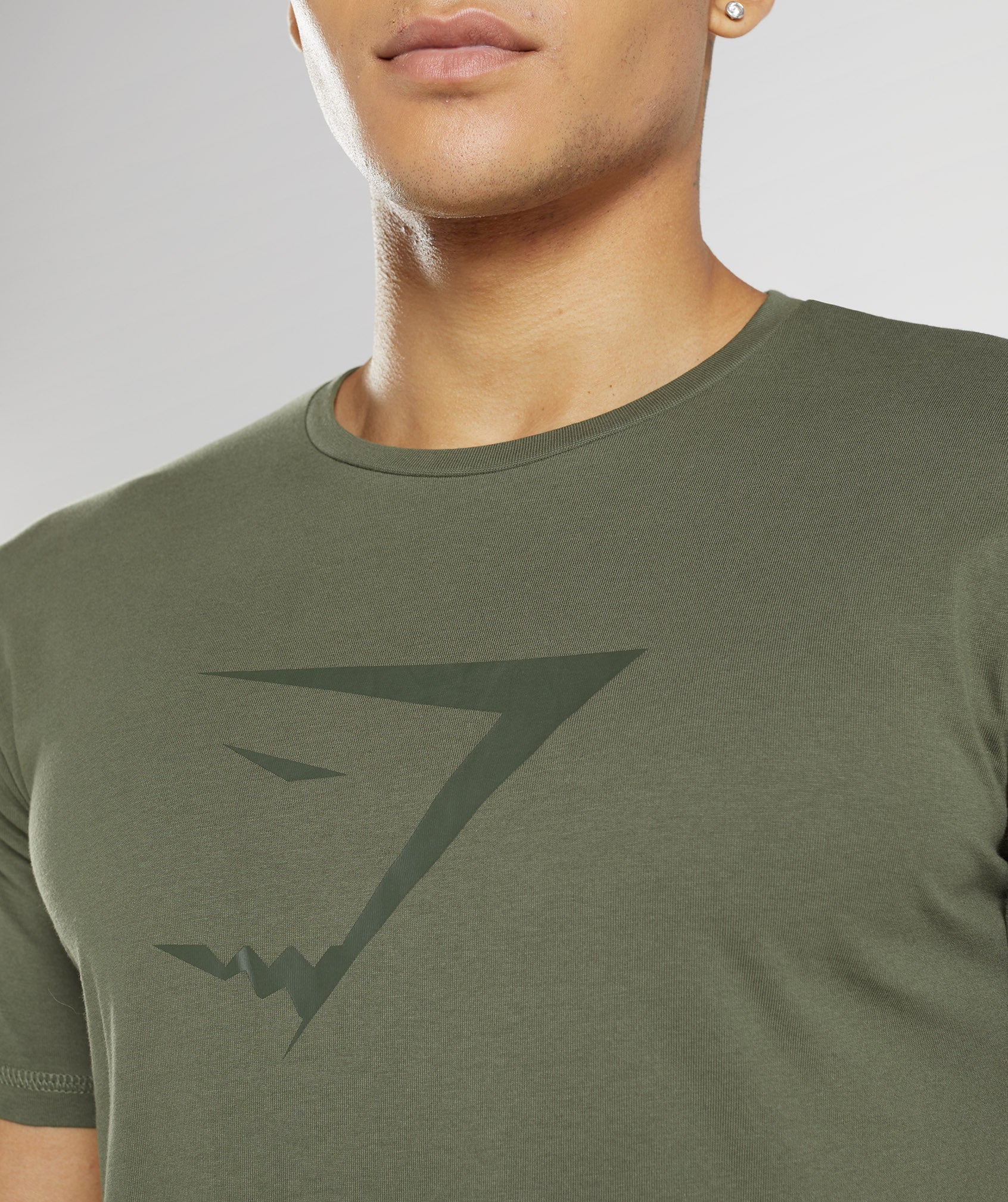 Camiseta Gymshark Sharkhead Infill Hombre Verde Oliva | 5028413-XK