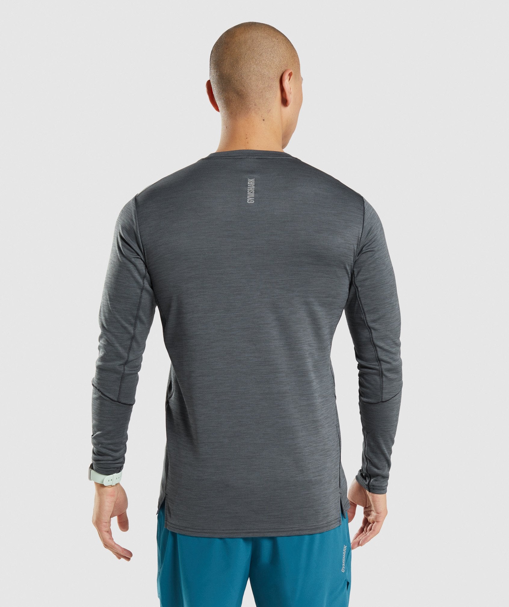 Camiseta Gymshark Speed Long Sleeve Hombre Negras Gris | 0245973-QT