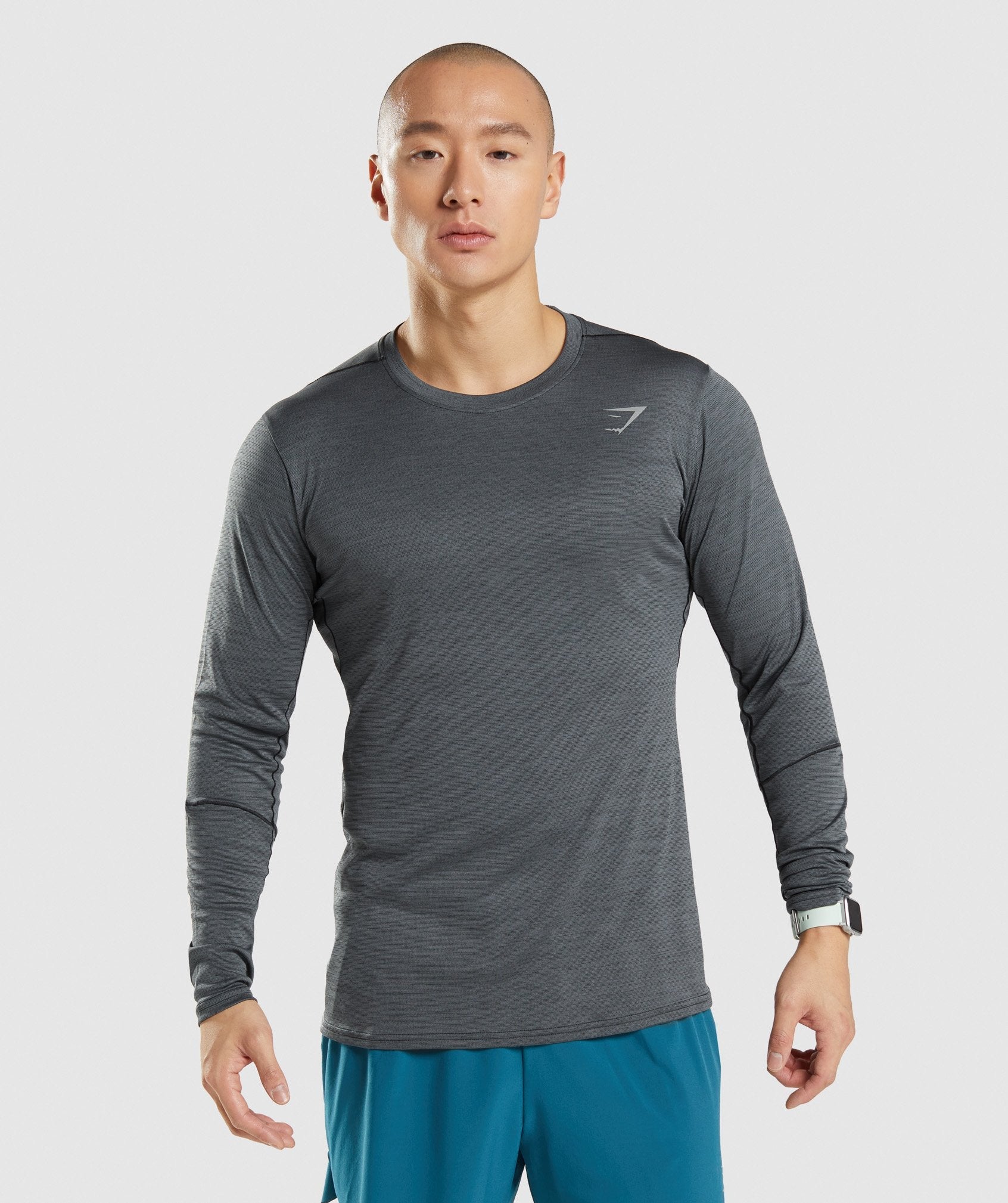 Camiseta Gymshark Speed Long Sleeve Hombre Negras Gris | 0245973-QT