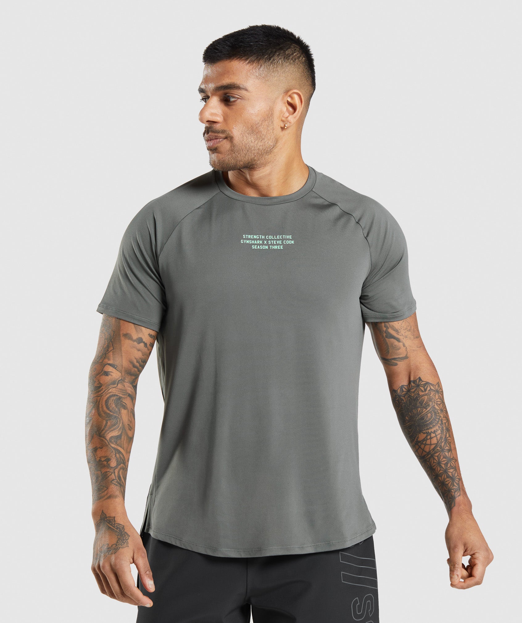 Camiseta Gymshark Steve Cook Hombre Gris | 5780326-HA