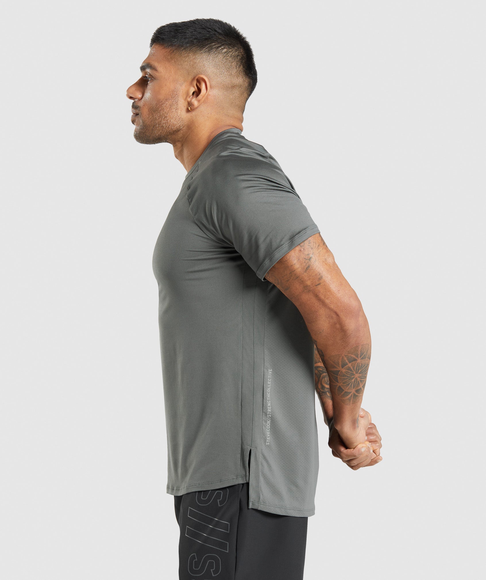 Camiseta Gymshark Steve Cook Hombre Gris | 5780326-HA