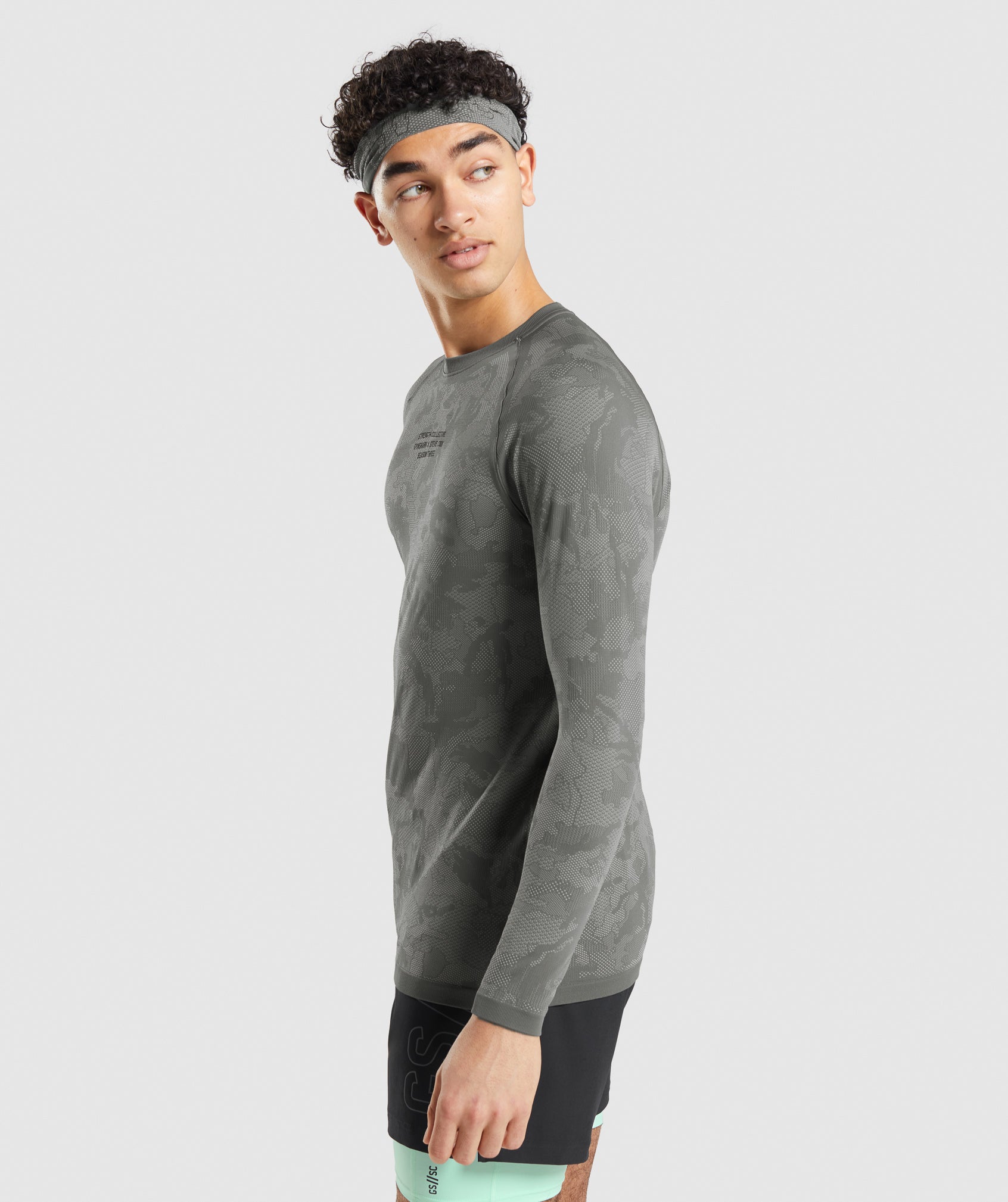 Camiseta Gymshark Steve Cook Long Sleeve Seamless Hombre Gris | 0215436-EI