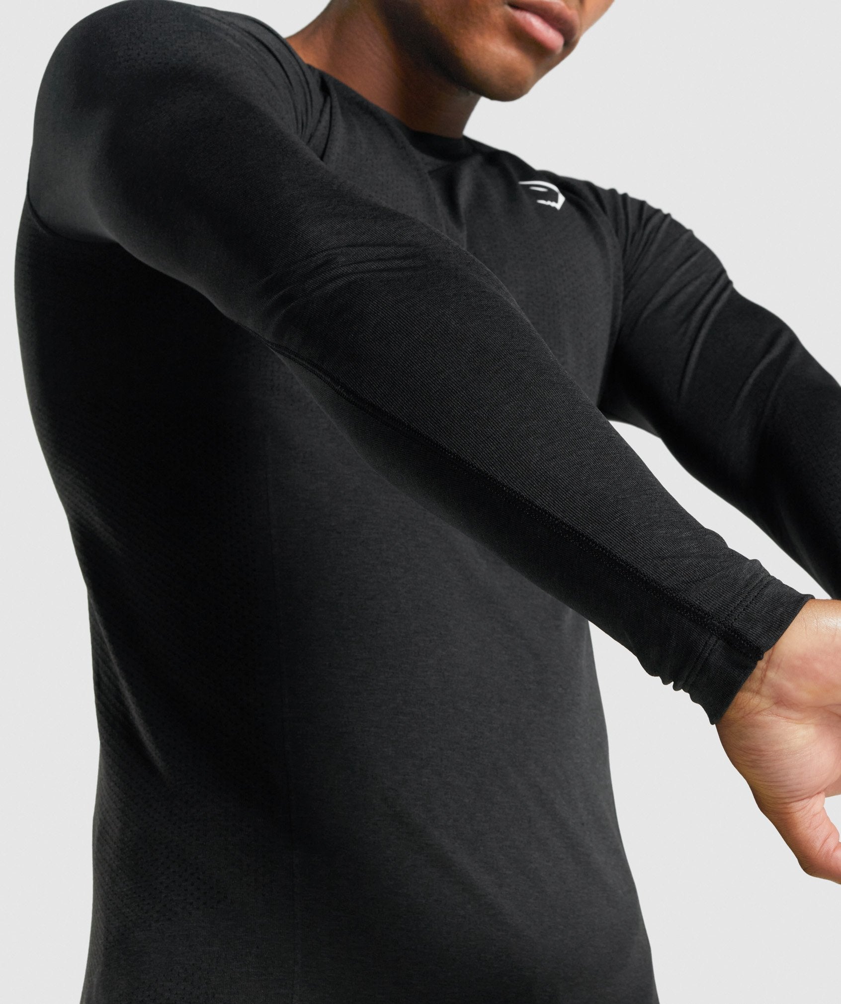 Camiseta Gymshark Vital Light Seamless Long Sleeve Hombre Negras | 4192857-HZ