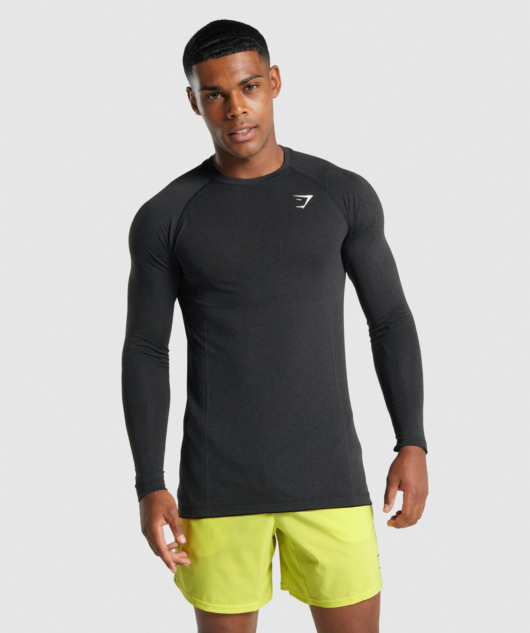 Camiseta Gymshark Vital Light Seamless Long Sleeve Hombre Negras | 4192857-HZ