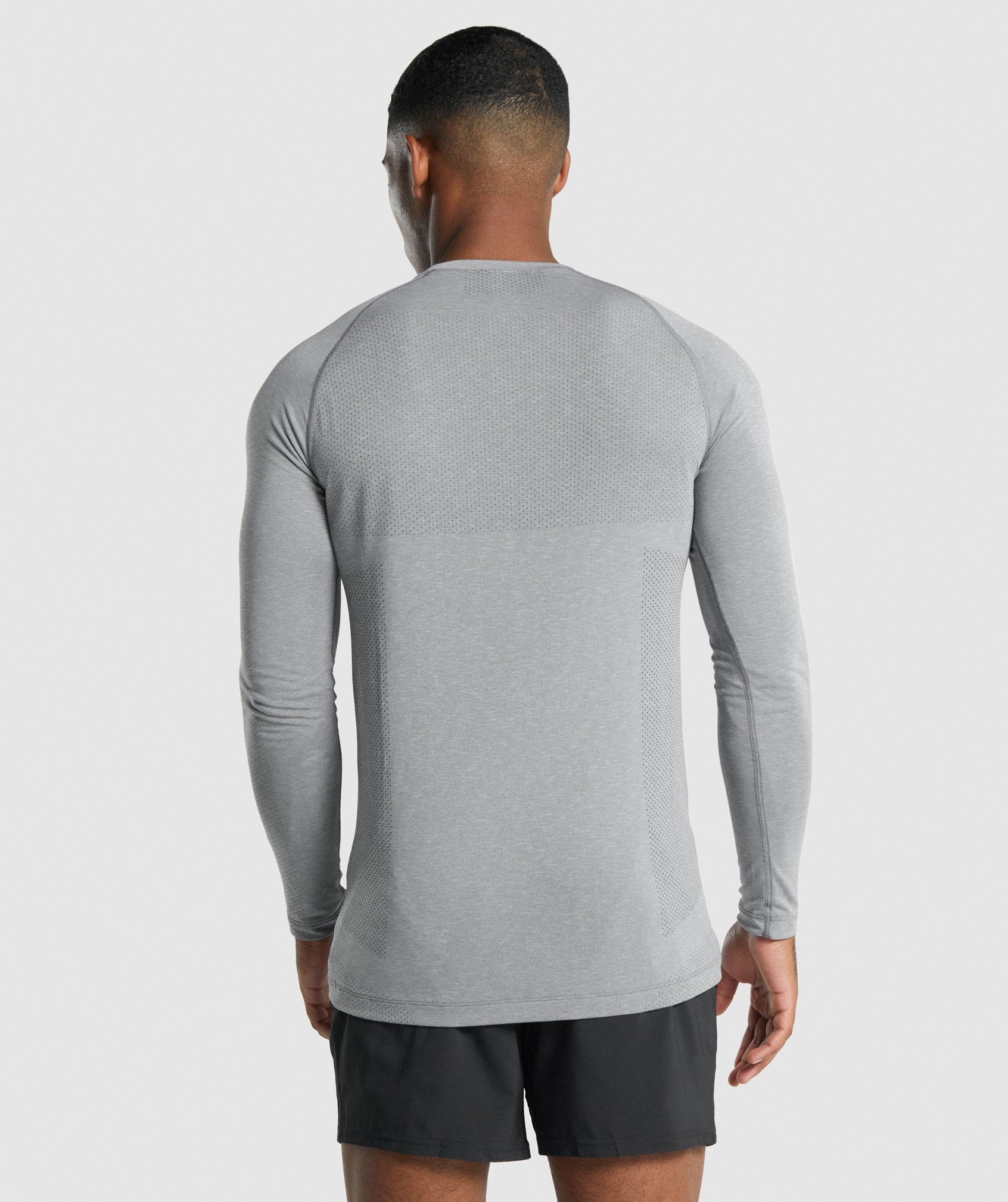 Camiseta Gymshark Vital Light Seamless Long Sleeve Hombre Gris | 5738109-ON