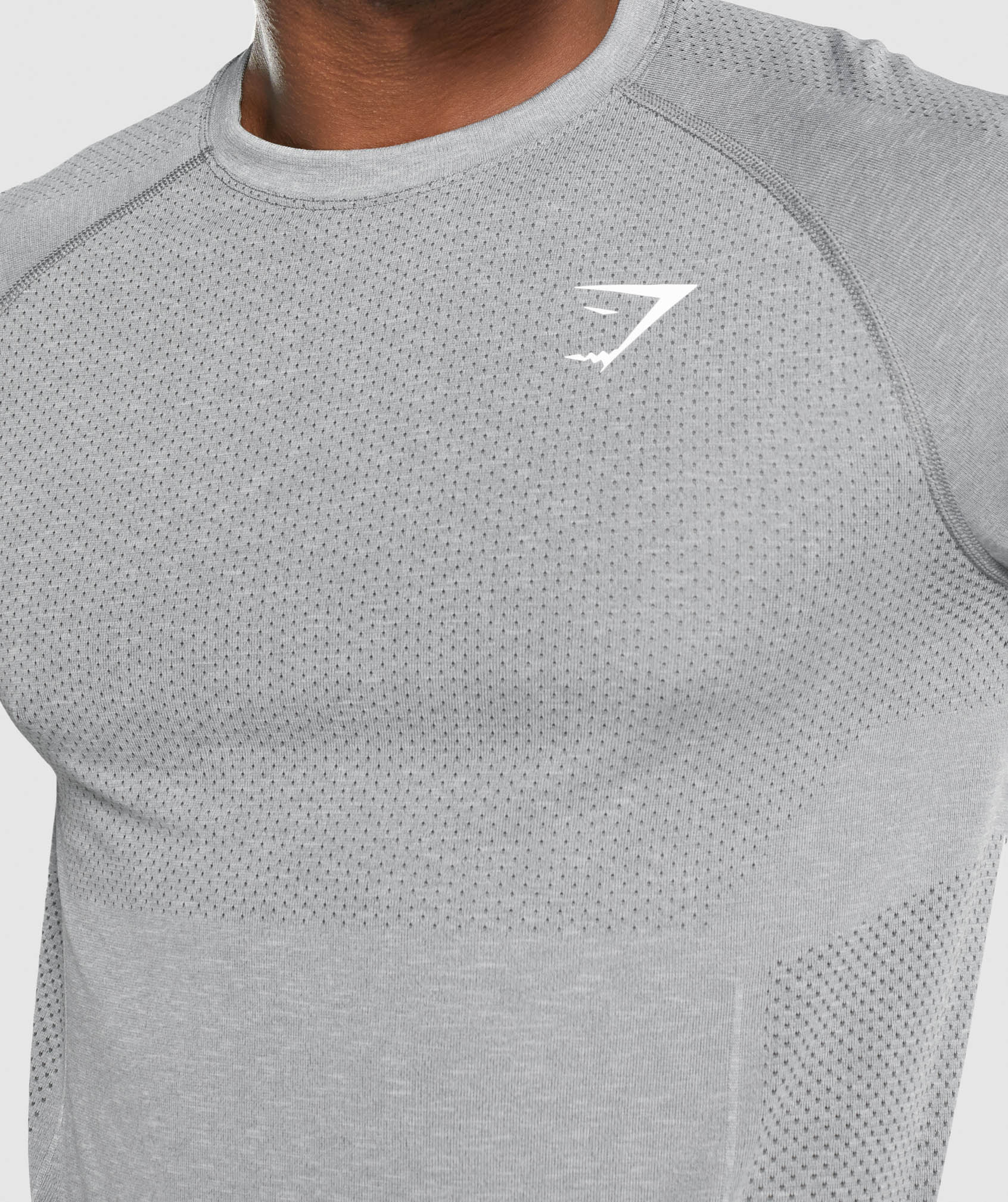 Camiseta Gymshark Vital Light Seamless Long Sleeve Hombre Gris | 5738109-ON