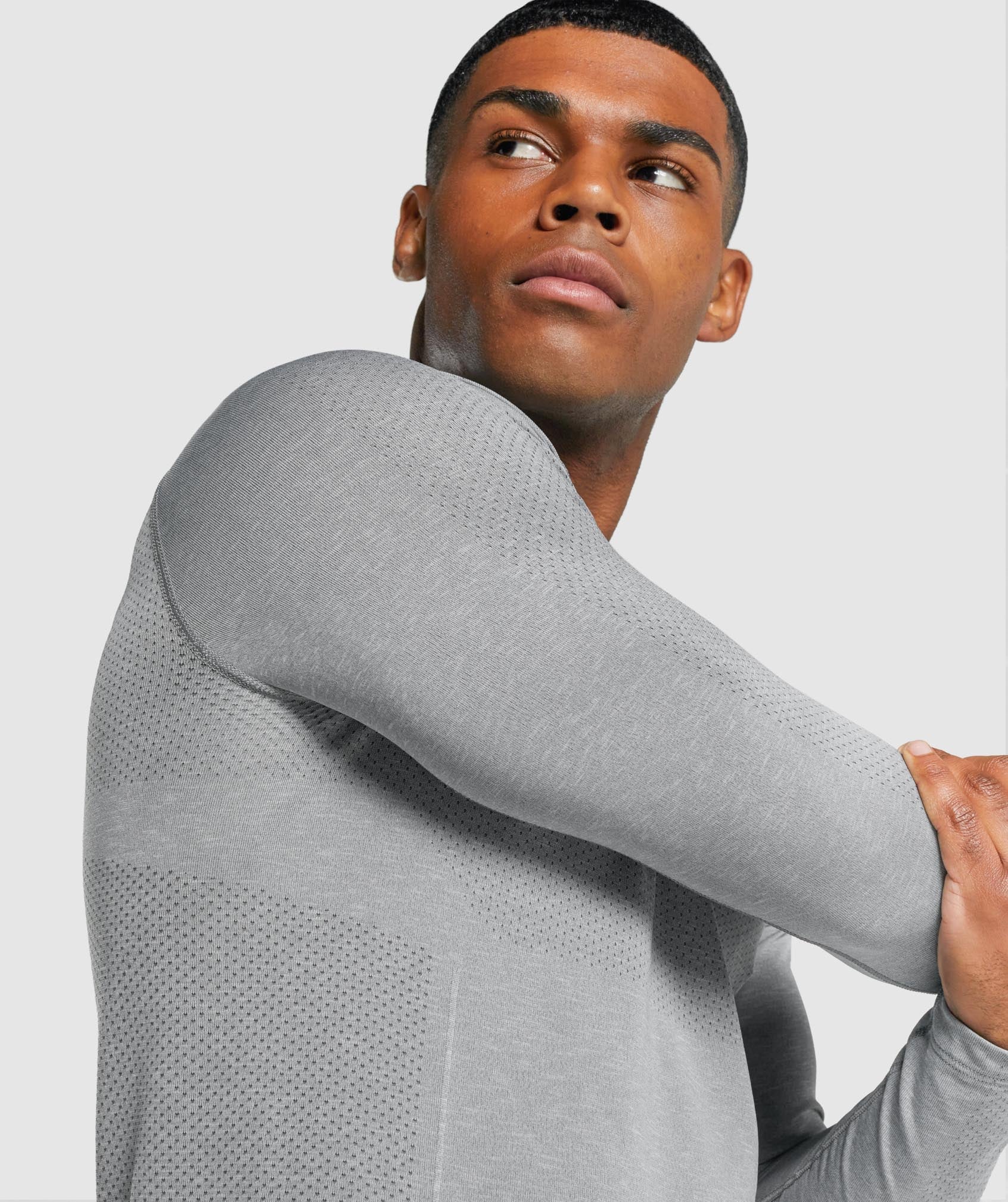 Camiseta Gymshark Vital Light Seamless Long Sleeve Hombre Gris | 5738109-ON