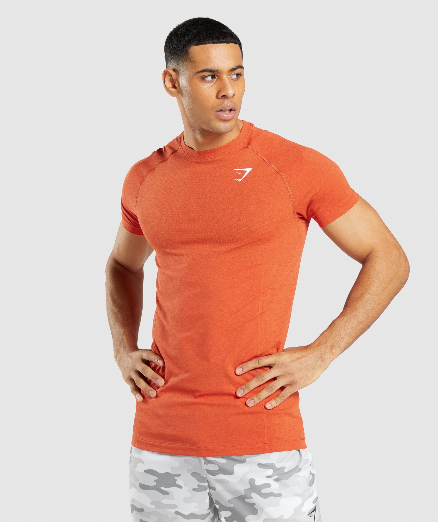 Camiseta Gymshark Vital Light seamless Hombre Naranjas | 6728594-HR