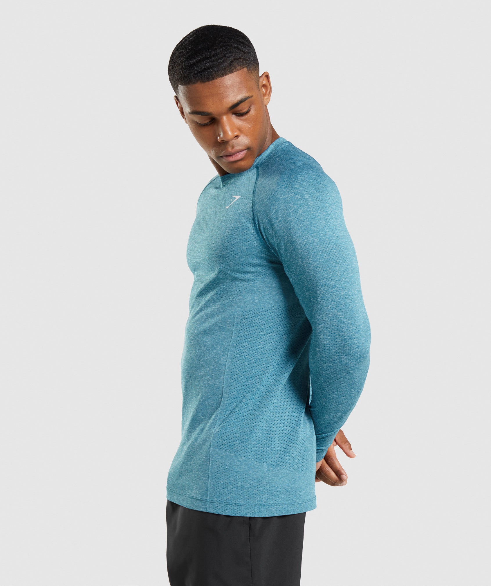 Camiseta Gymshark Vital Seamless Light Long Sleeve Hombre Turquesa | 7216049-LG