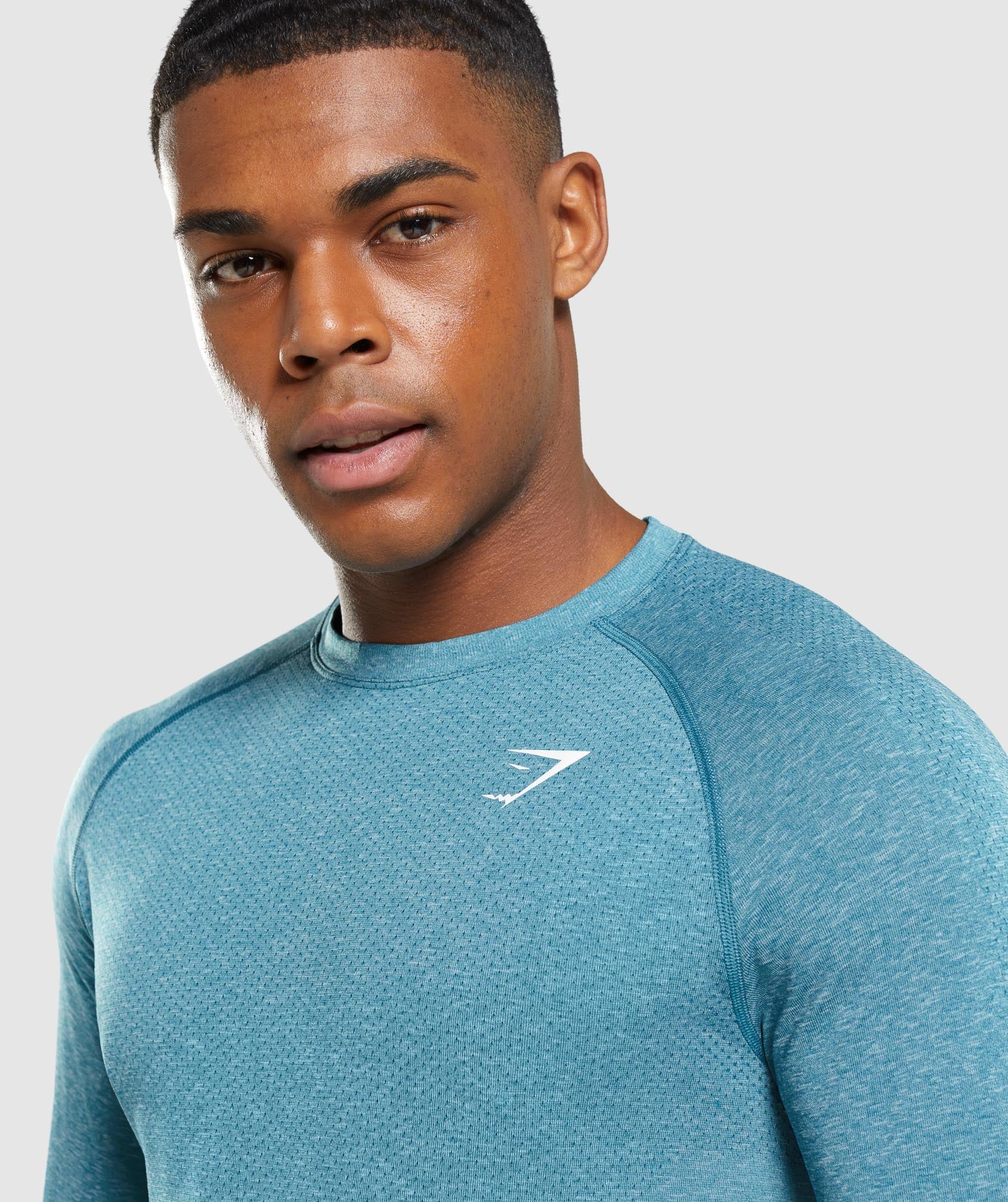 Camiseta Gymshark Vital Seamless Light Long Sleeve Hombre Turquesa | 7216049-LG