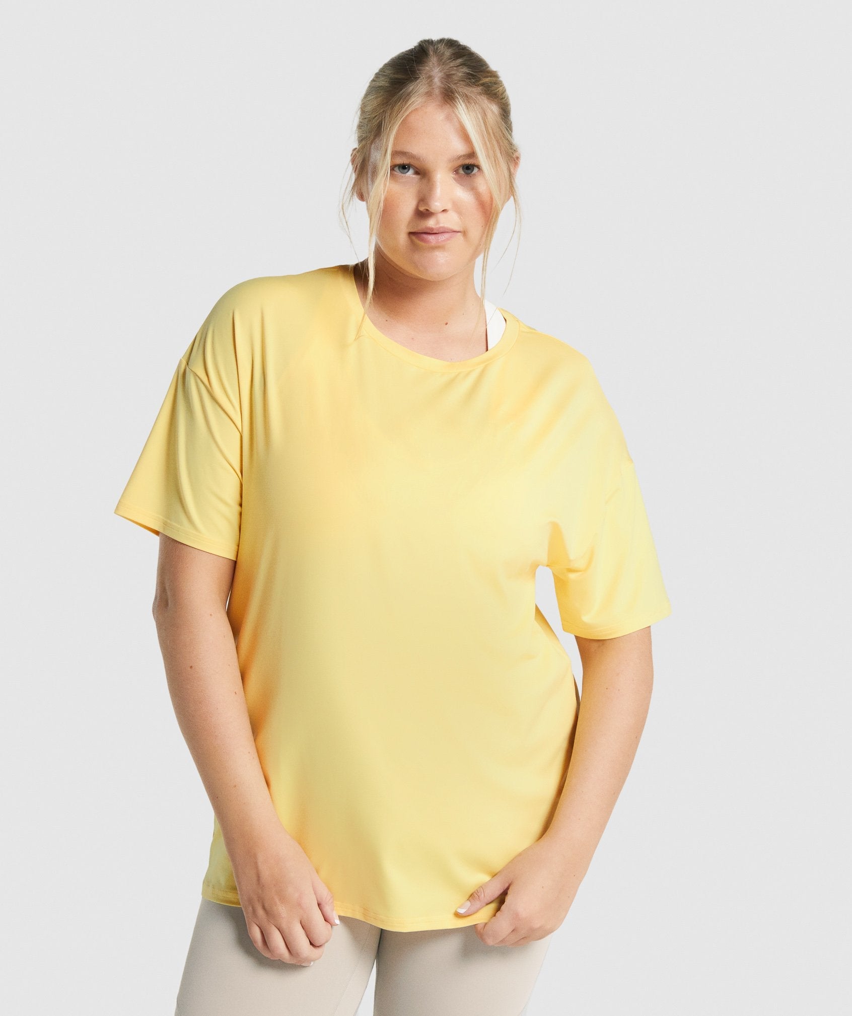 Camiseta Gymshark Whitney Oversized Mujer Limón | 9481756-BK