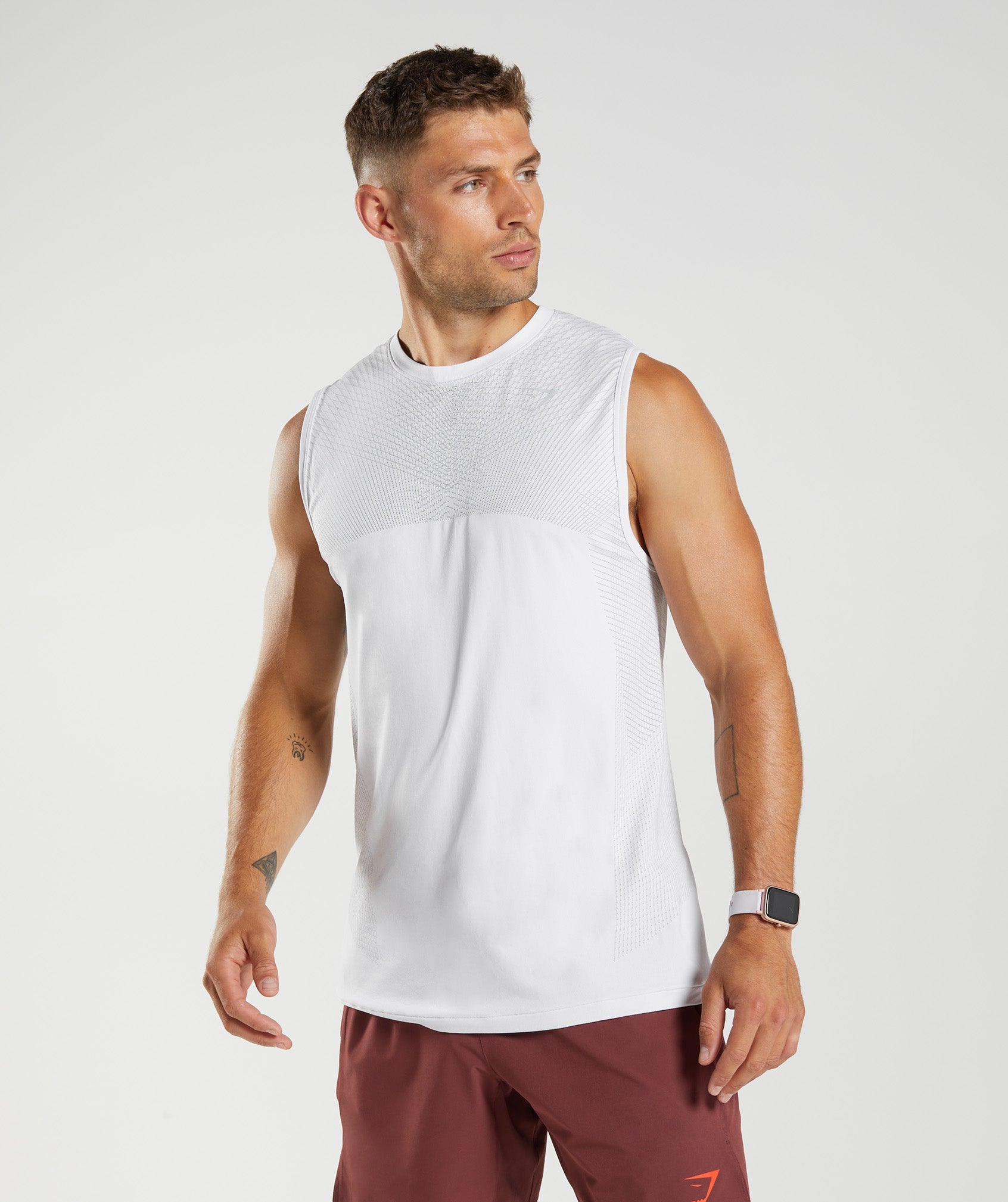 Camiseta Tirantes Gymshark Apex Seamless Hombre Blancas | 0329864-BM