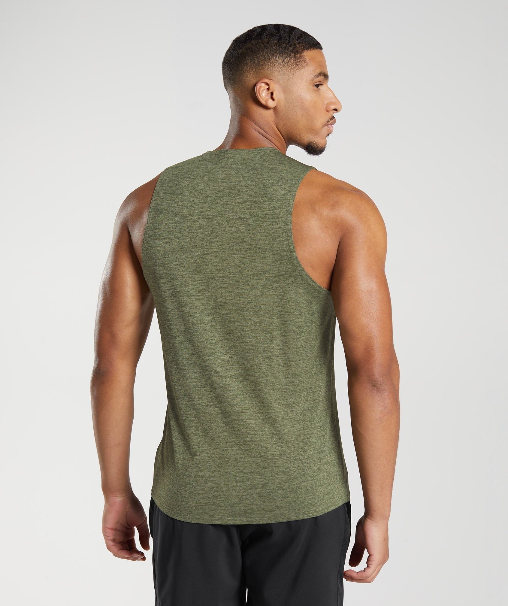 Camiseta Tirantes Gymshark Arrival Slim Marl Hombre Verde Oliva | 4321908-OP