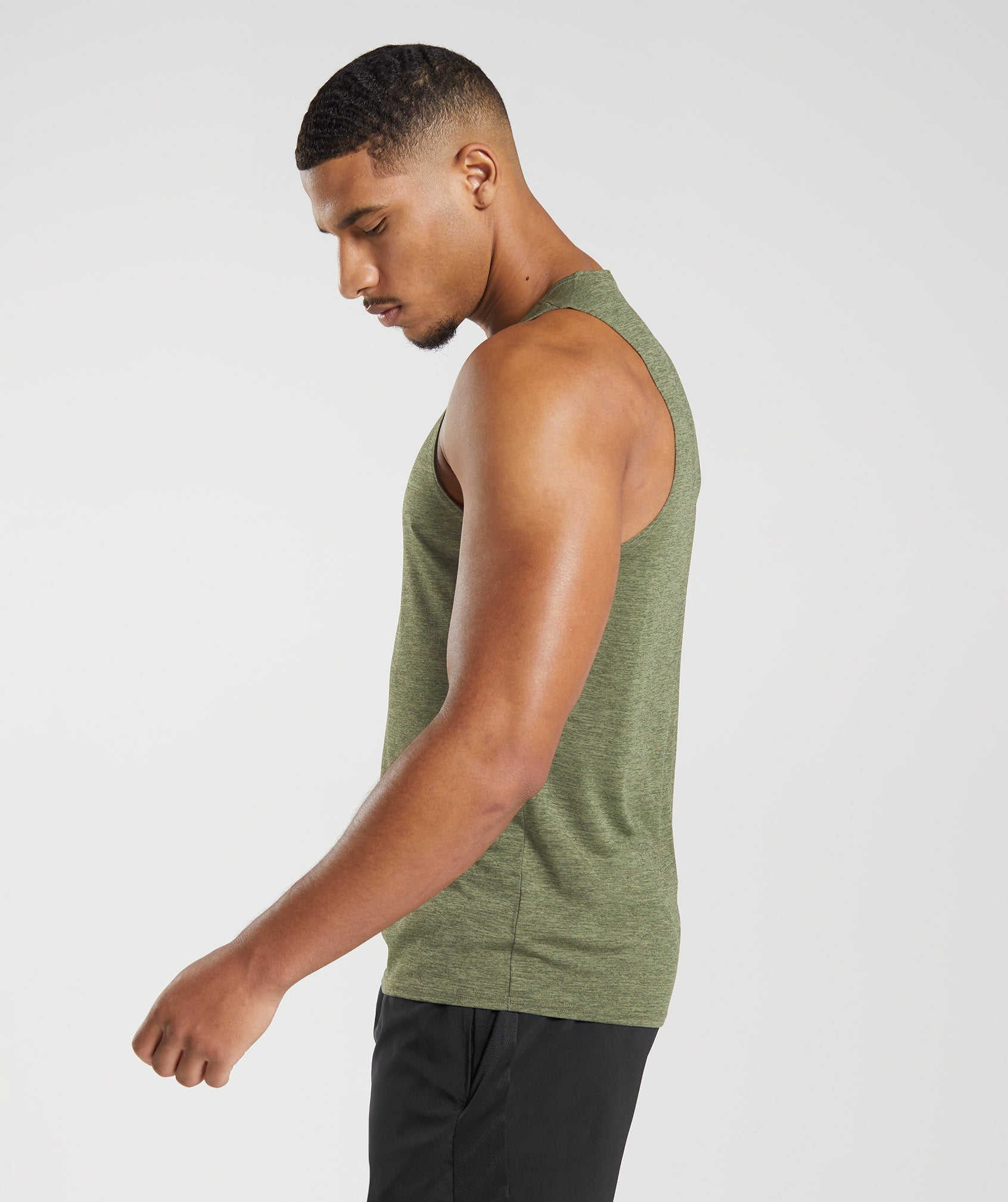 Camiseta Tirantes Gymshark Arrival Slim Marl Hombre Verde Oliva | 4321908-OP