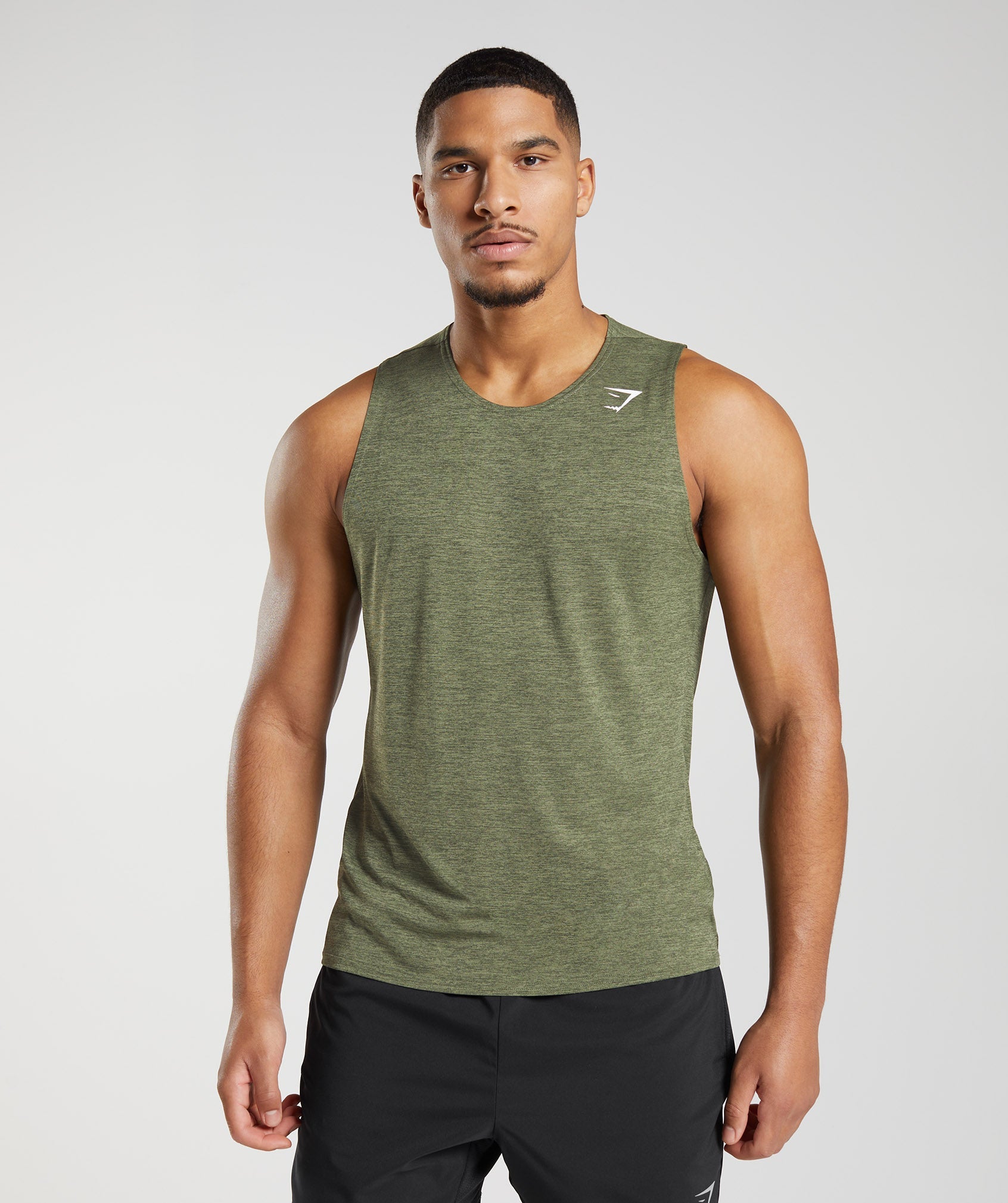 Camiseta Tirantes Gymshark Arrival Slim Marl Hombre Verde Oliva | 4321908-OP