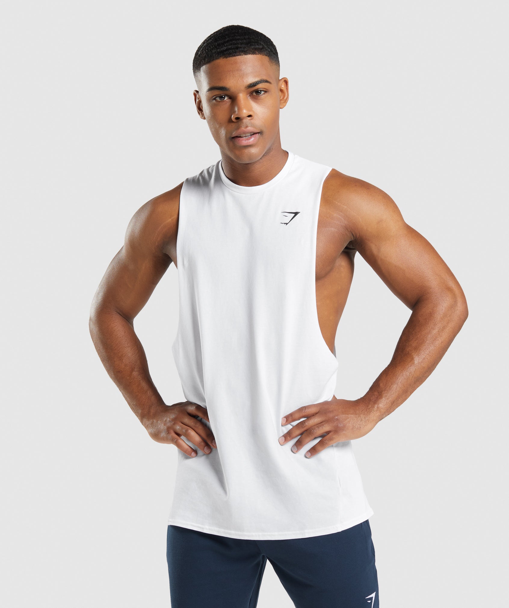 Camiseta Tirantes Gymshark Critical 2.0 Drop Arm Hombre Blancas | 2180973-OP