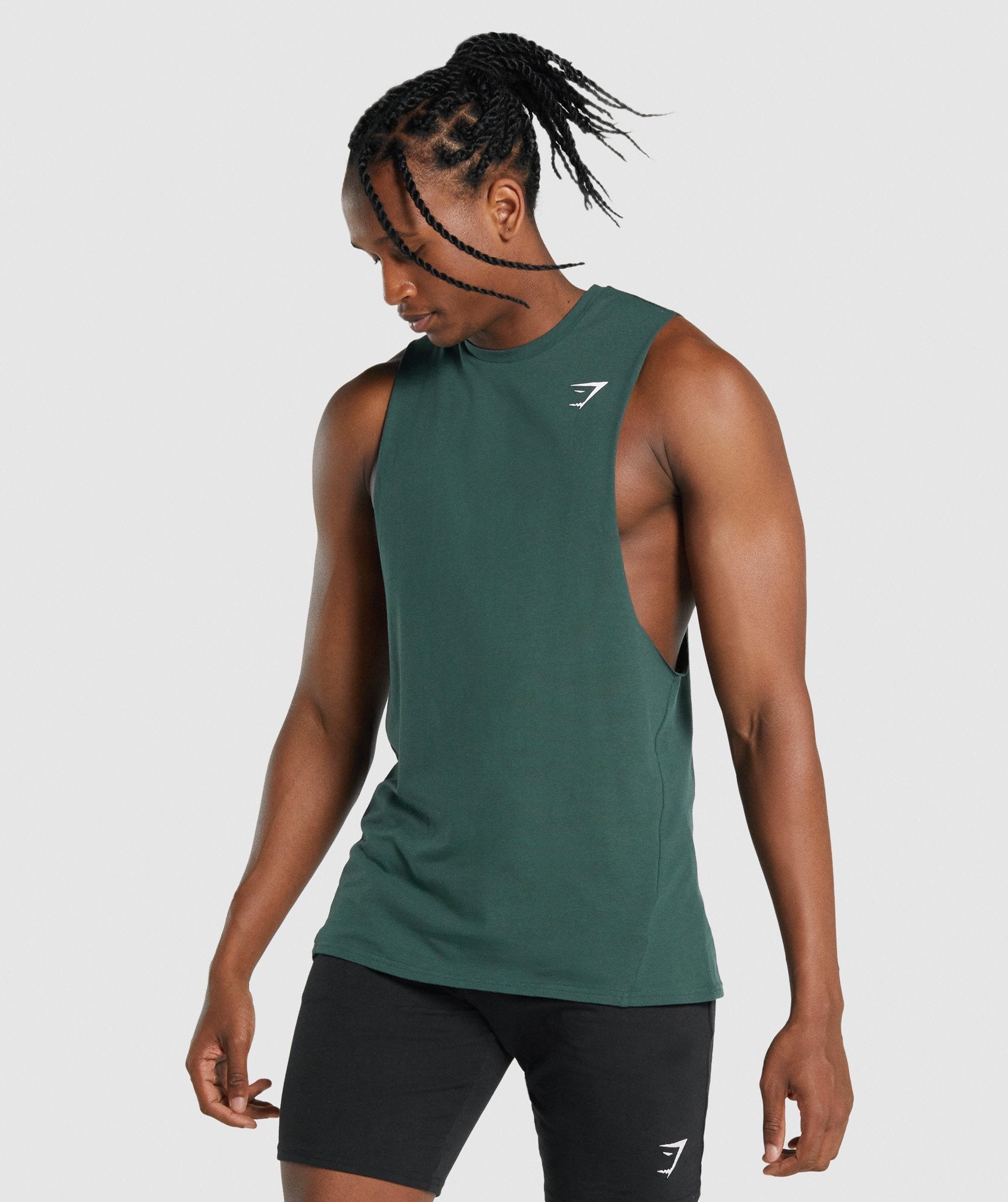 Camiseta Tirantes Gymshark Critical 2.0 Drop Arm Hombre Verde Oscuro | 2371864-TK