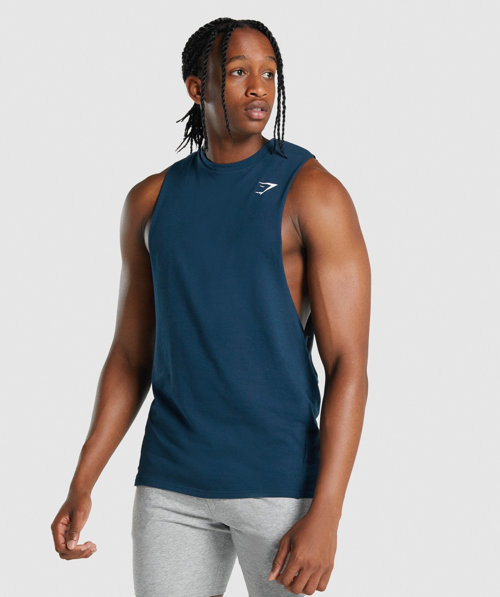 Camiseta Tirantes Gymshark Critical 2.0 Drop Arm Hombre Azul Marino | 4905731-TB