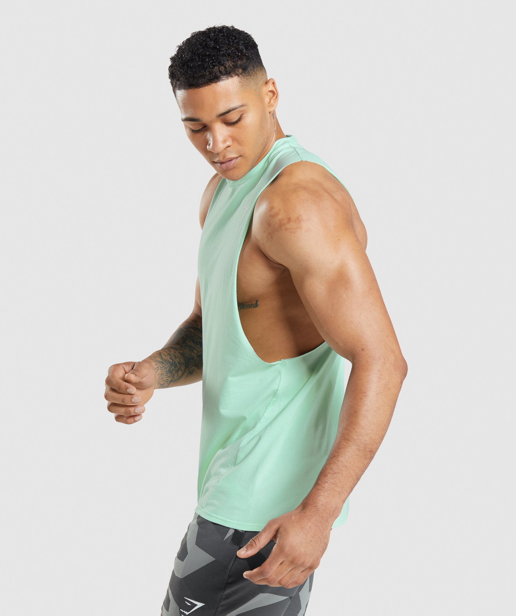 Camiseta Tirantes Gymshark Critical Drop Arm Hombre Azules | 8763529-FE