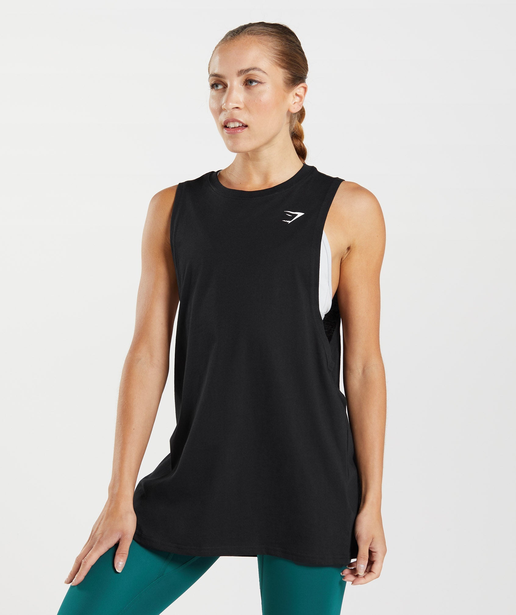 Camiseta Tirantes Gymshark Entrenamiento Drop Arm Mujer Negras | 2784561-UK