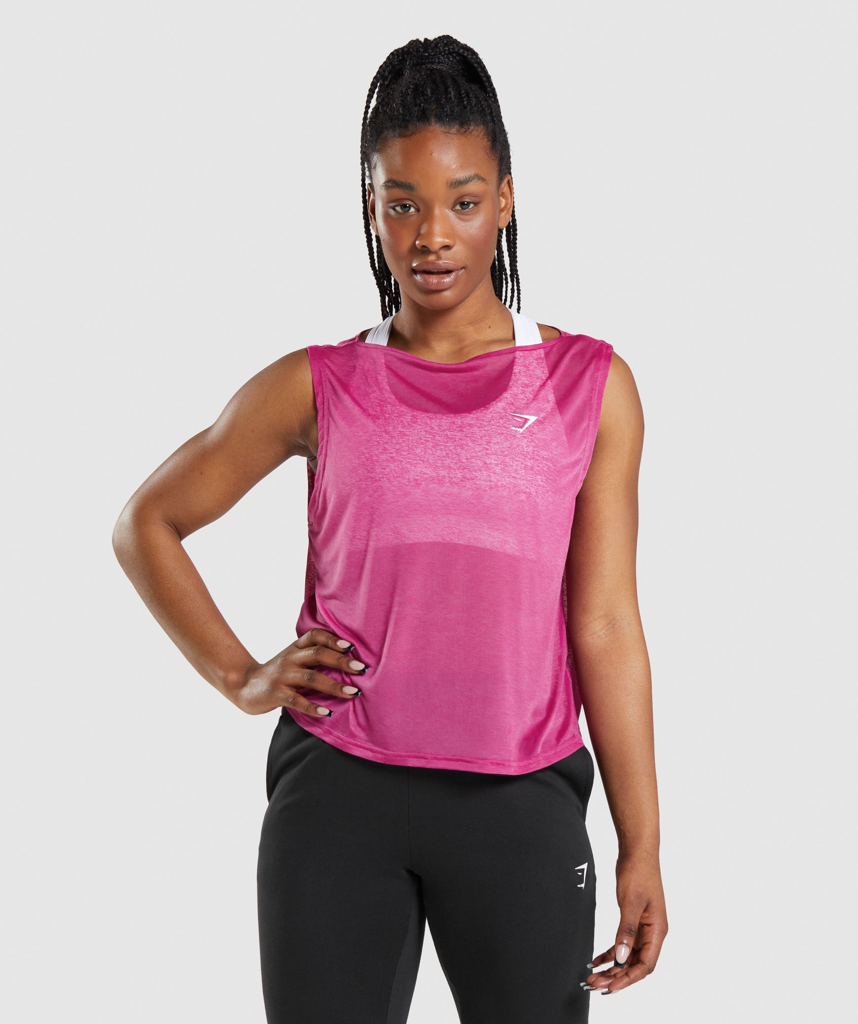 Camiseta Tirantes Gymshark Entrenamiento Oversized Mujer Rosas | 3021859-TM