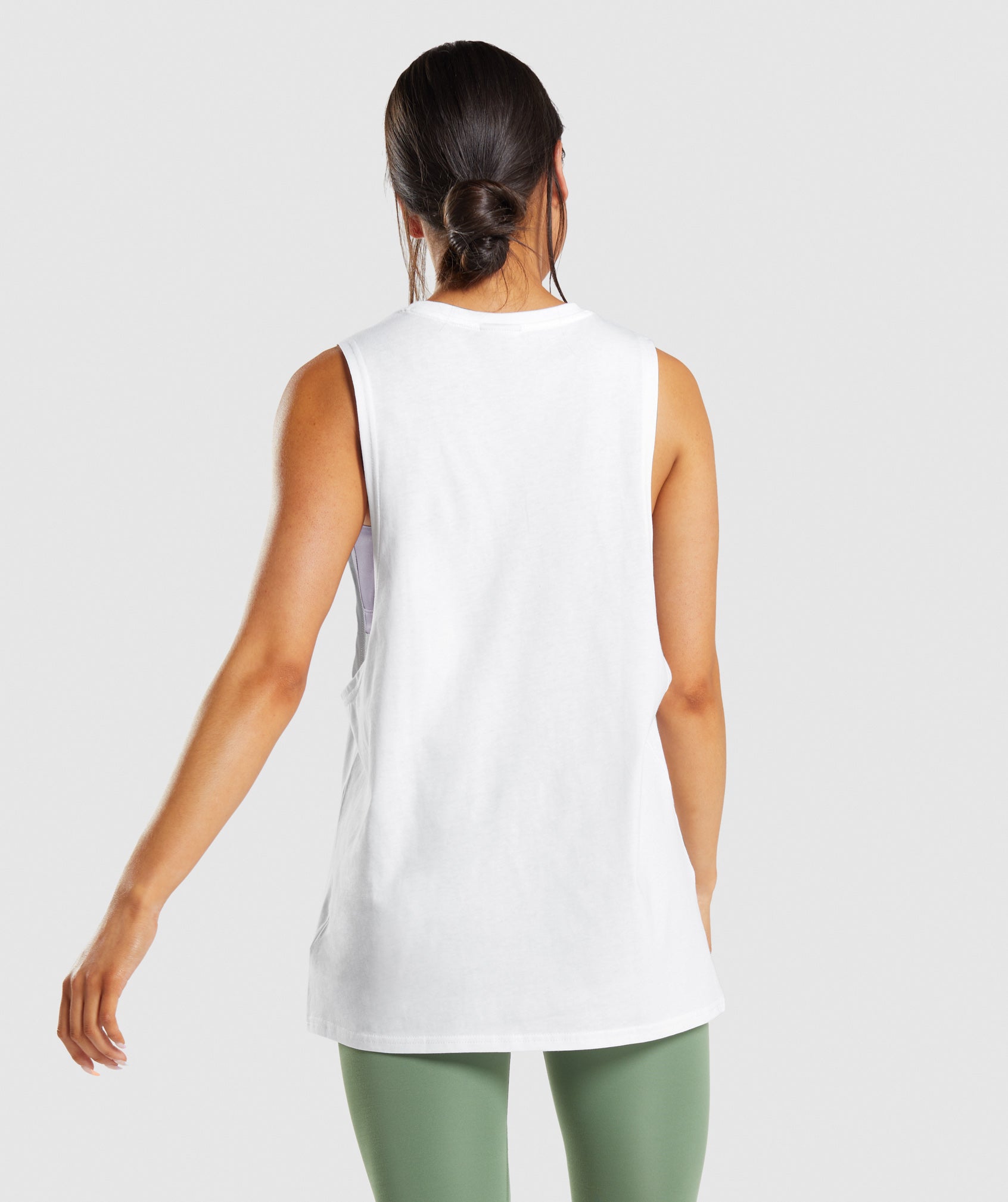 Camiseta Tirantes Gymshark Entrenamiento Drop Arm Mujer Blancas | 6380142-QY