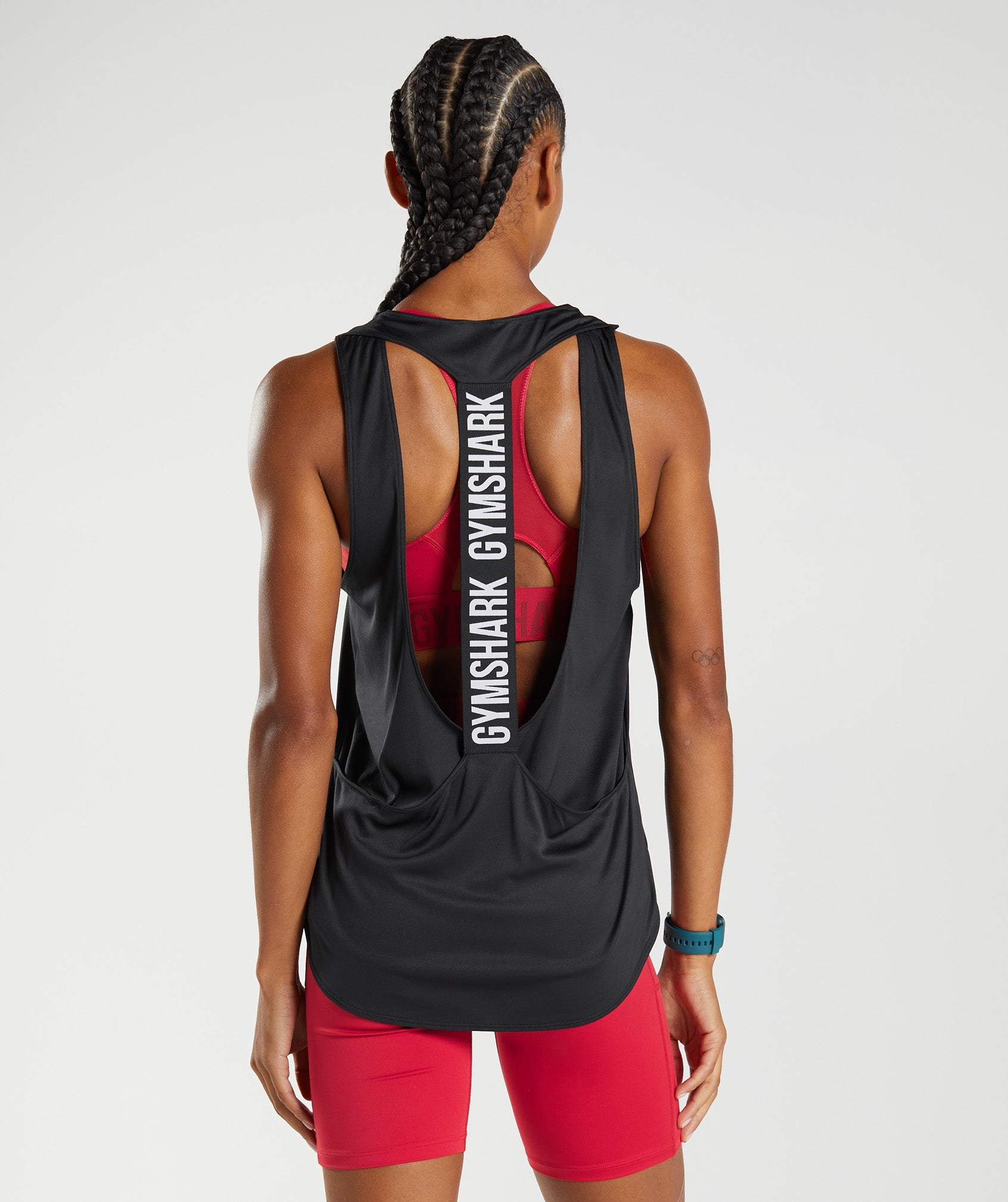 Camiseta Tirantes Gymshark Entrenamiento Brandmark Mujer Negras | 8435692-OQ