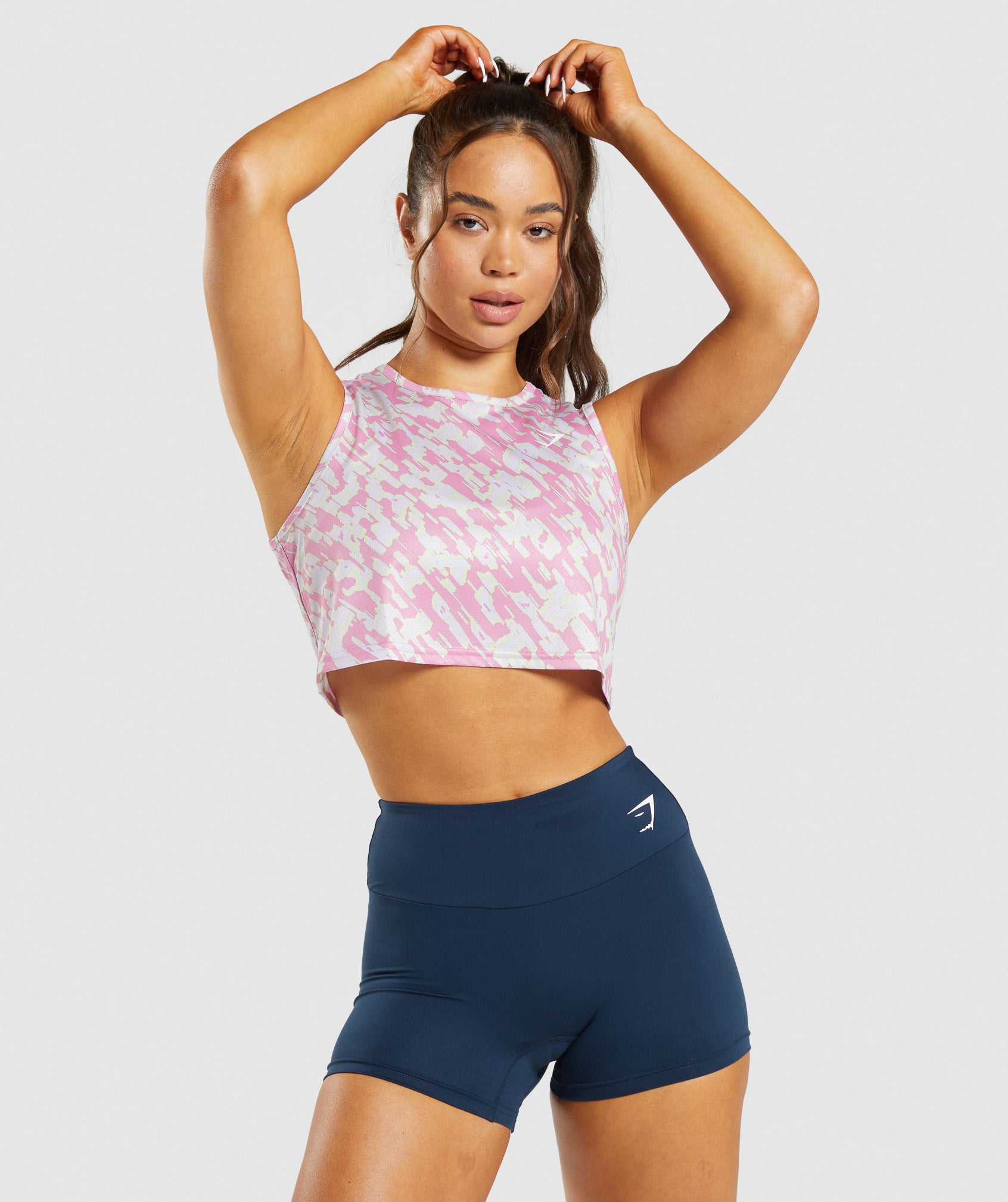 Camiseta Tirantes Gymshark Entrenamiento Crop Mujer Rosas | 9843650-CO