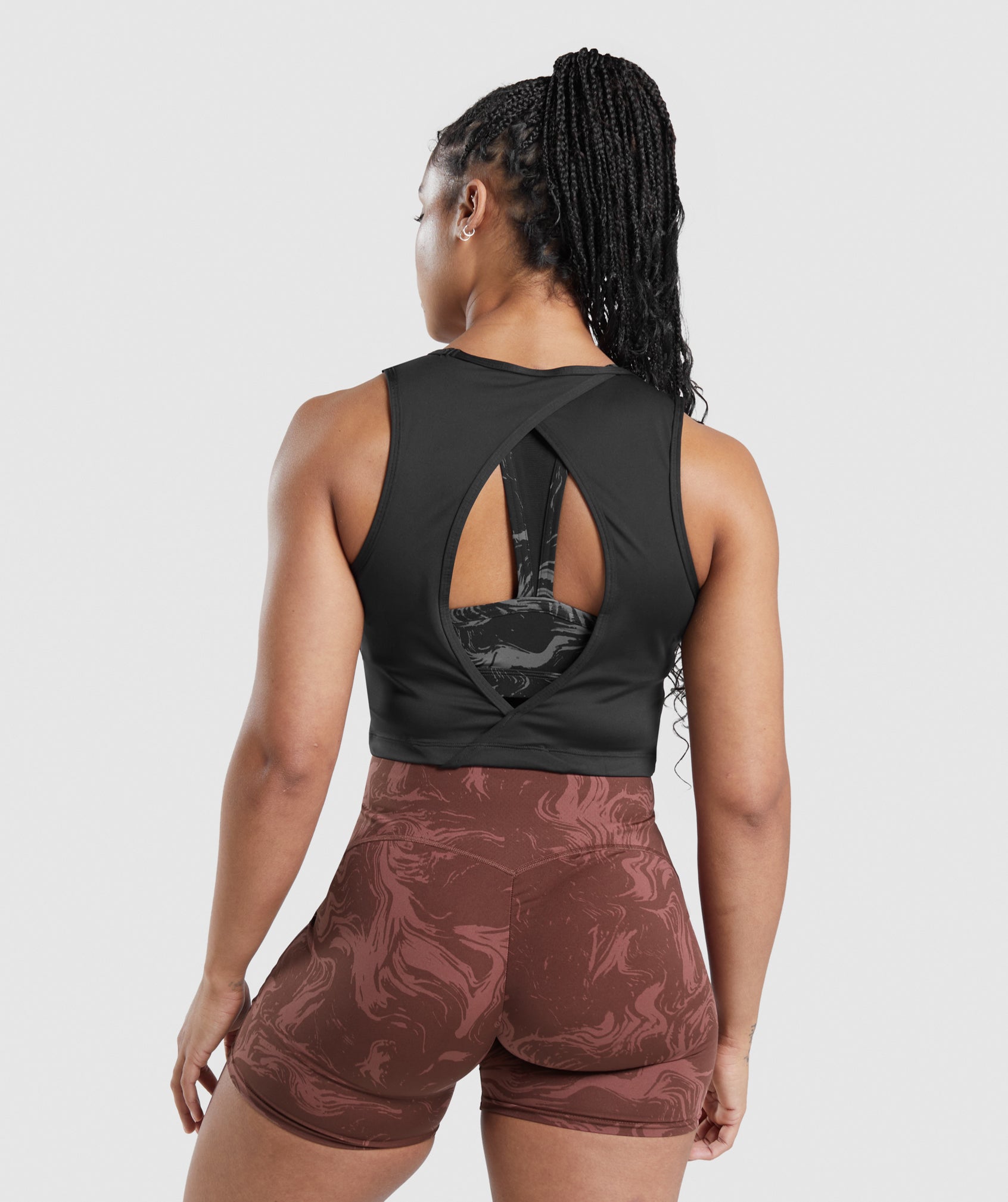 Camiseta Tirantes Gymshark GS Power Open Back Cropped Mujer Negras | 6352970-ZI