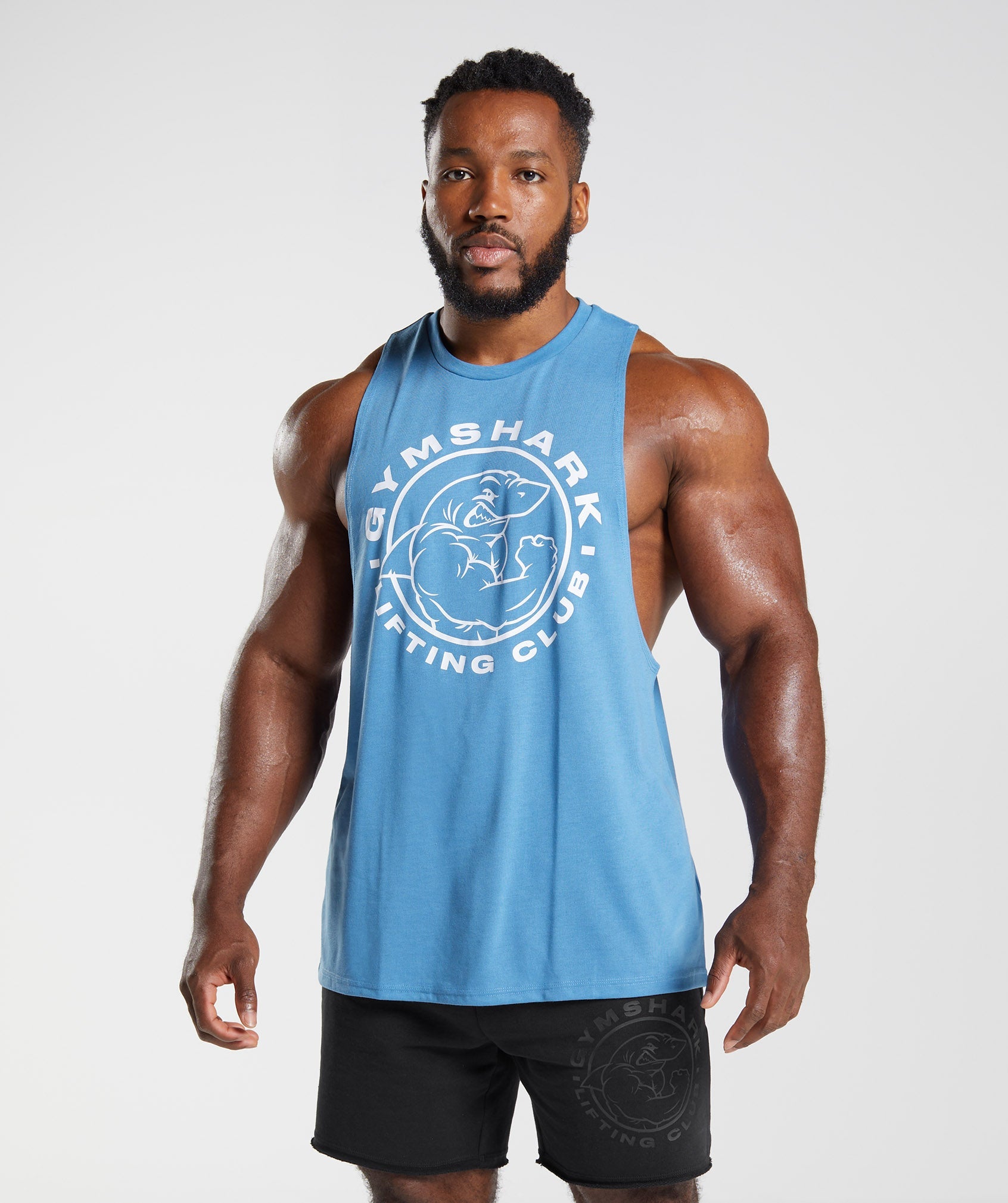 Camiseta Tirantes Gymshark Legacy Drop Arm Hombre Azules | 1025769-PC