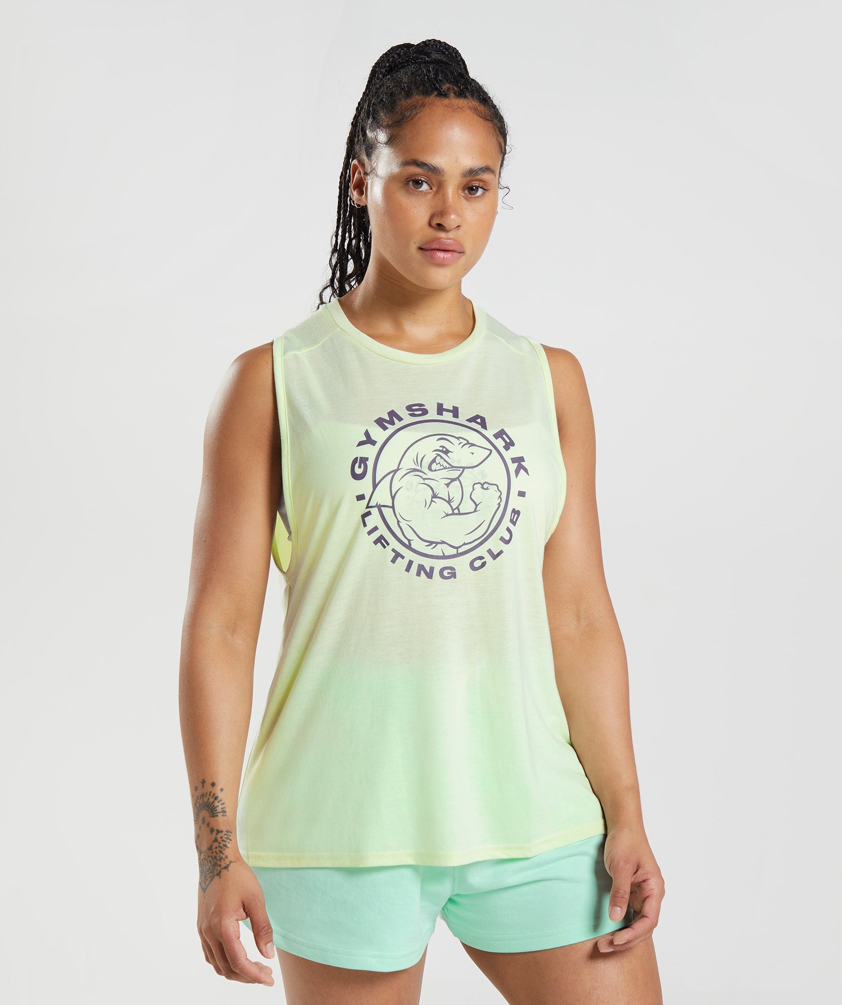 Camiseta Tirantes Gymshark Legacy Mujer Verde | 1469523-JP