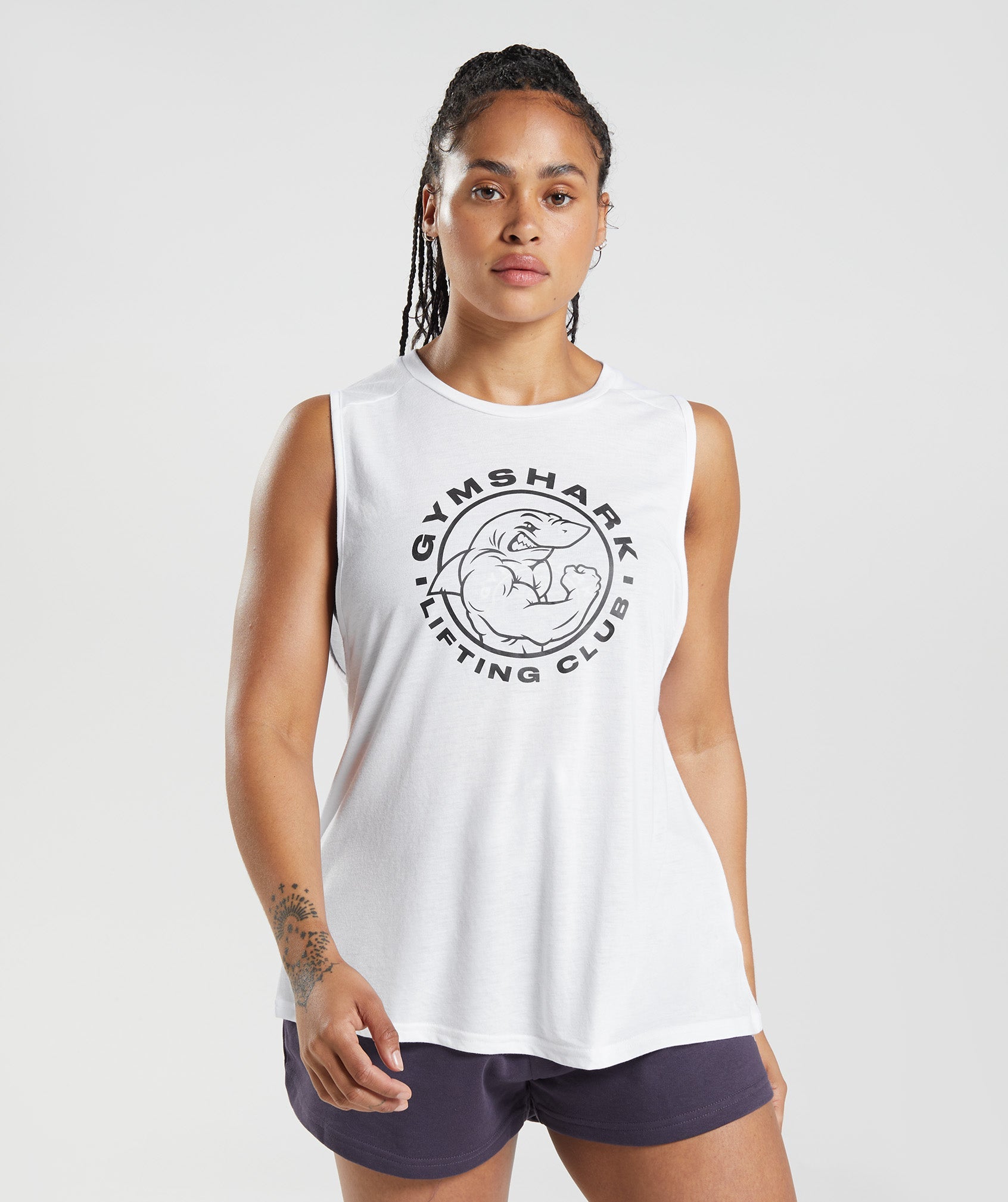 Camiseta Tirantes Gymshark Legacy Mujer Blancas | 8397250-WD