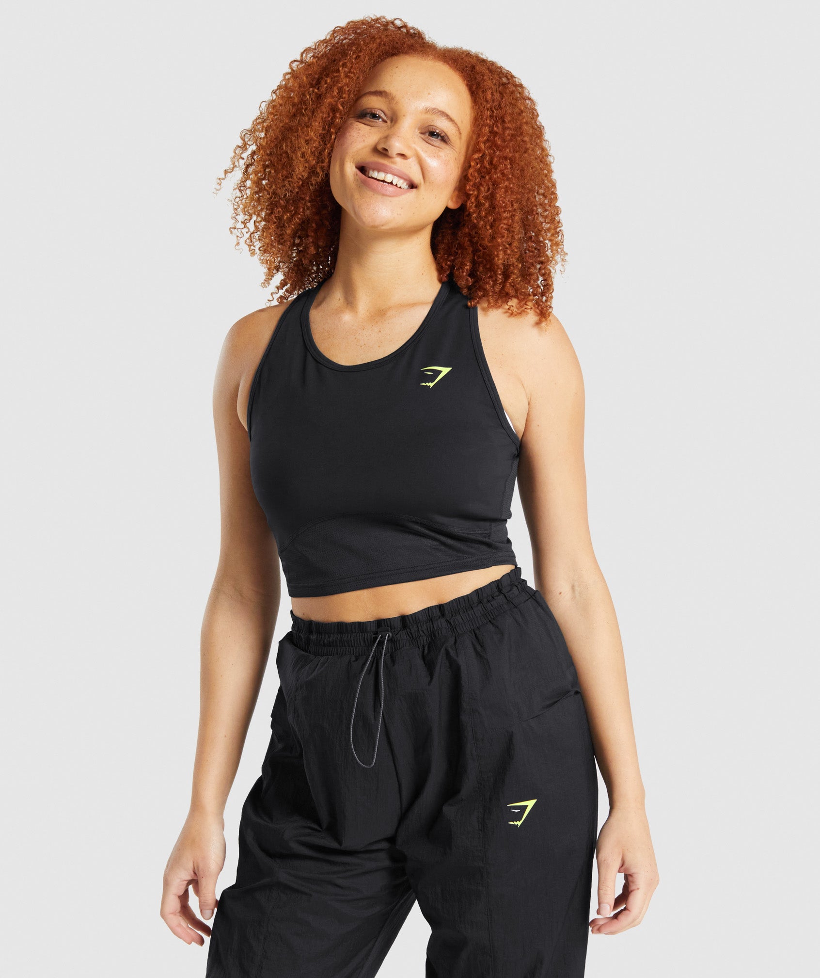 Camiseta Tirantes Gymshark Pulse Crop Mujer Negras | 1748659-OG