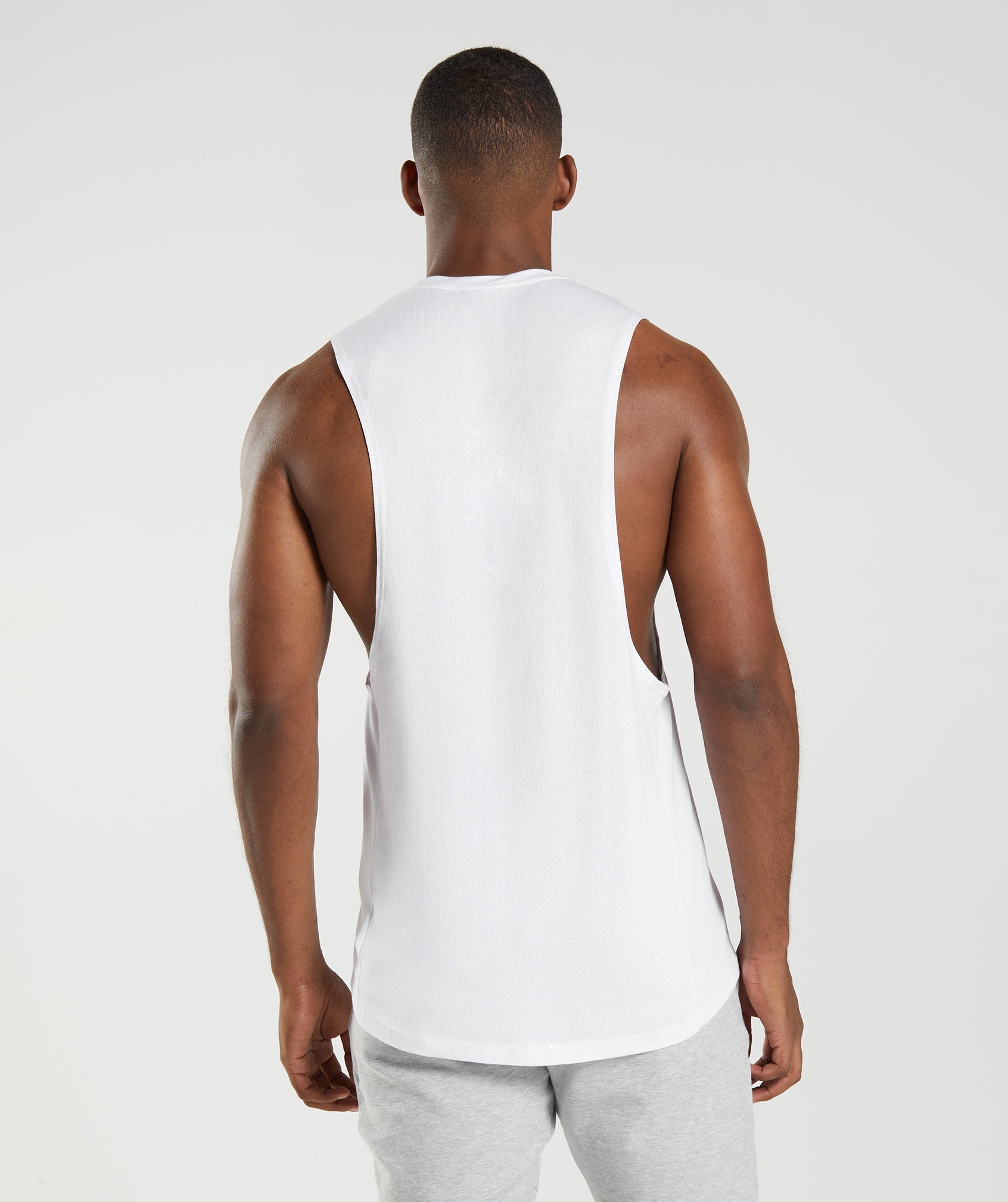 Camiseta Tirantes Gymshark React Drop Arm Hombre Blancas | 0248935-GE