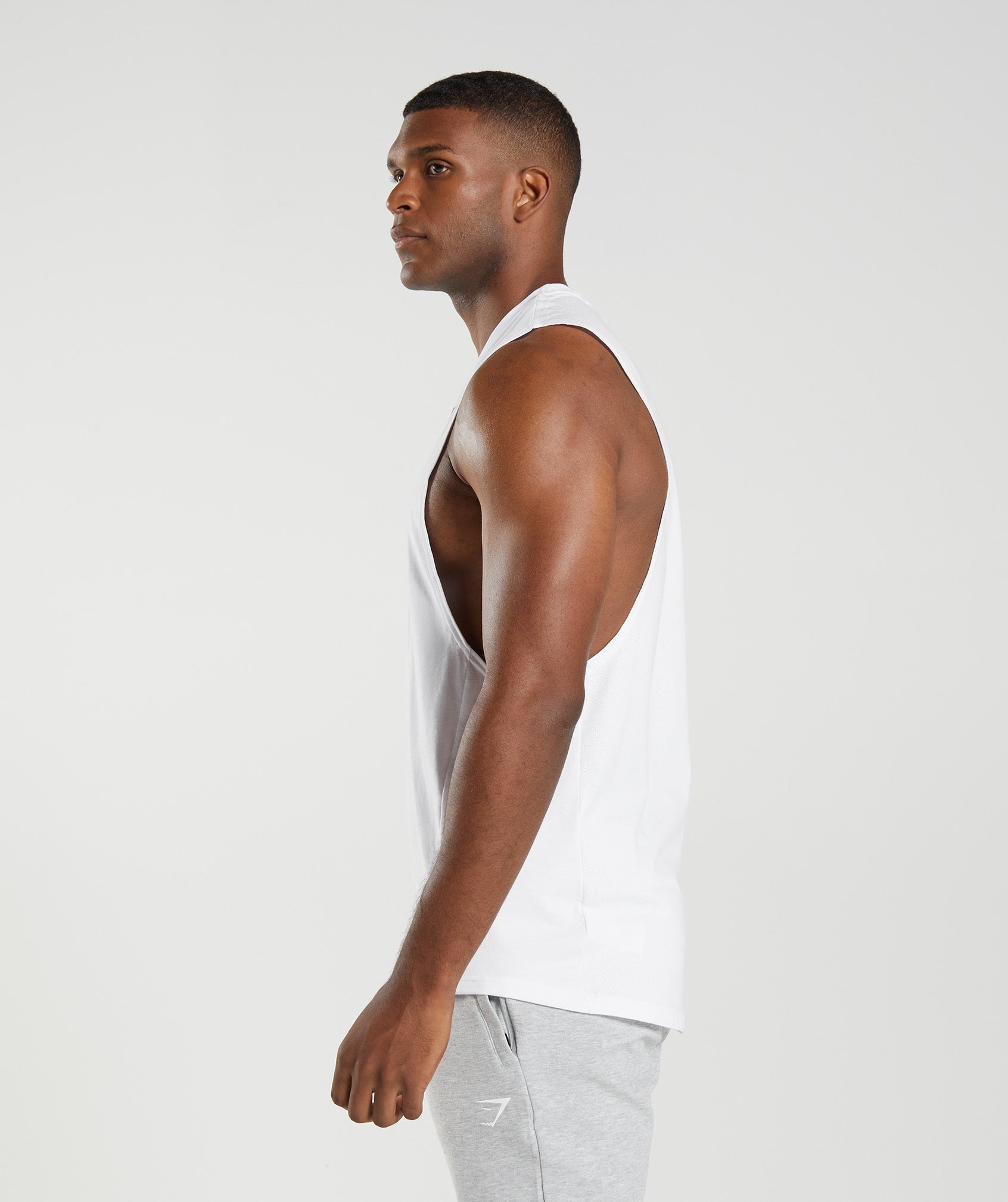 Camiseta Tirantes Gymshark React Drop Arm Hombre Blancas | 0248935-GE