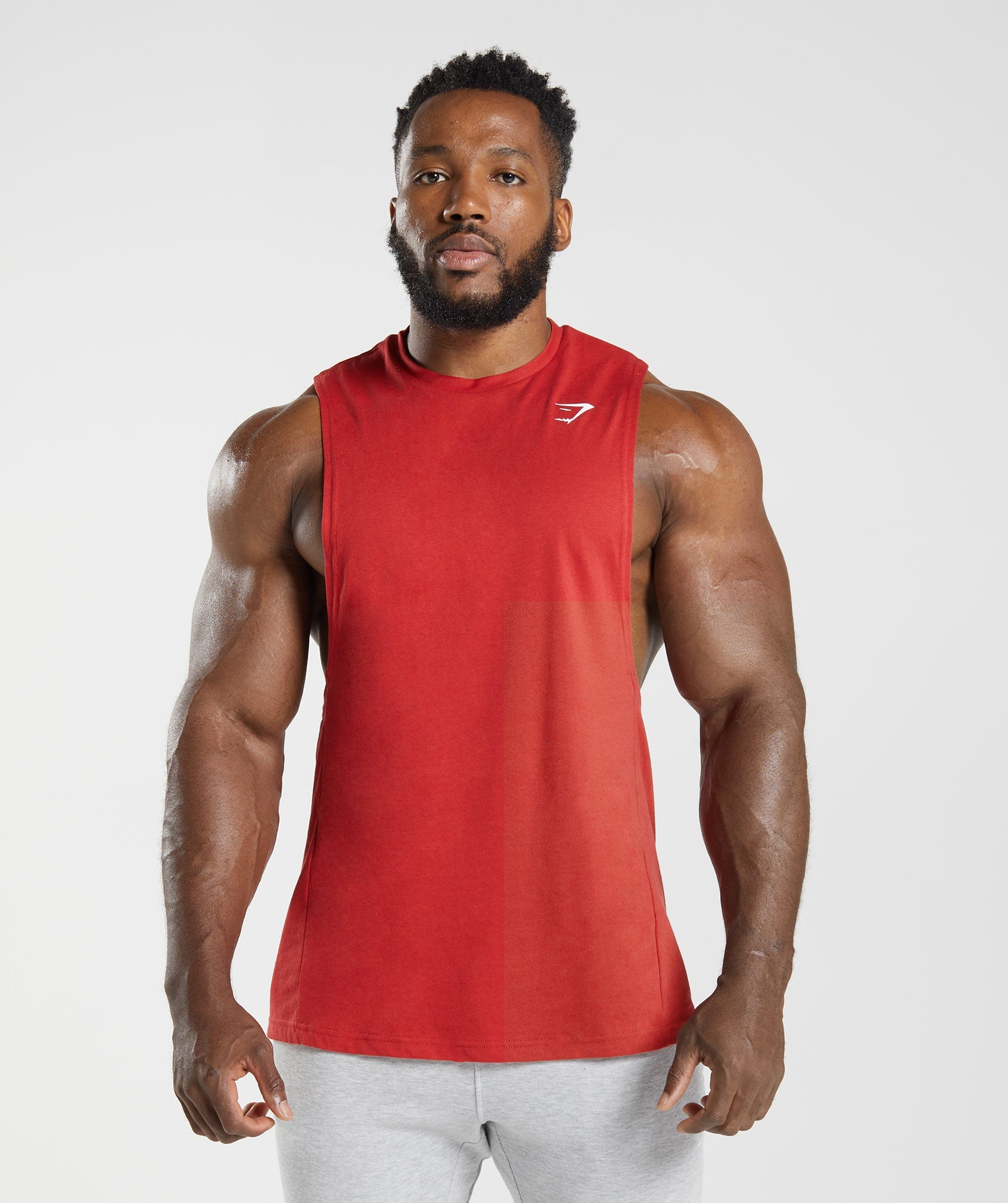 Camiseta Tirantes Gymshark React Drop Arm Hombre Rojas | 1376402-BA