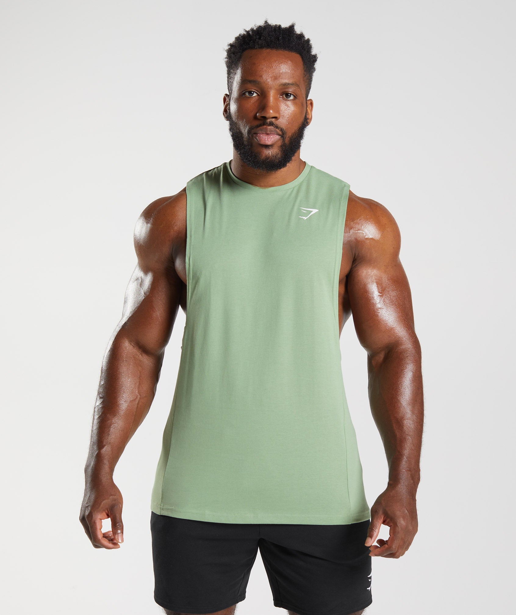 Camiseta Tirantes Gymshark React Drop Arm Hombre Verde | 2941803-FB