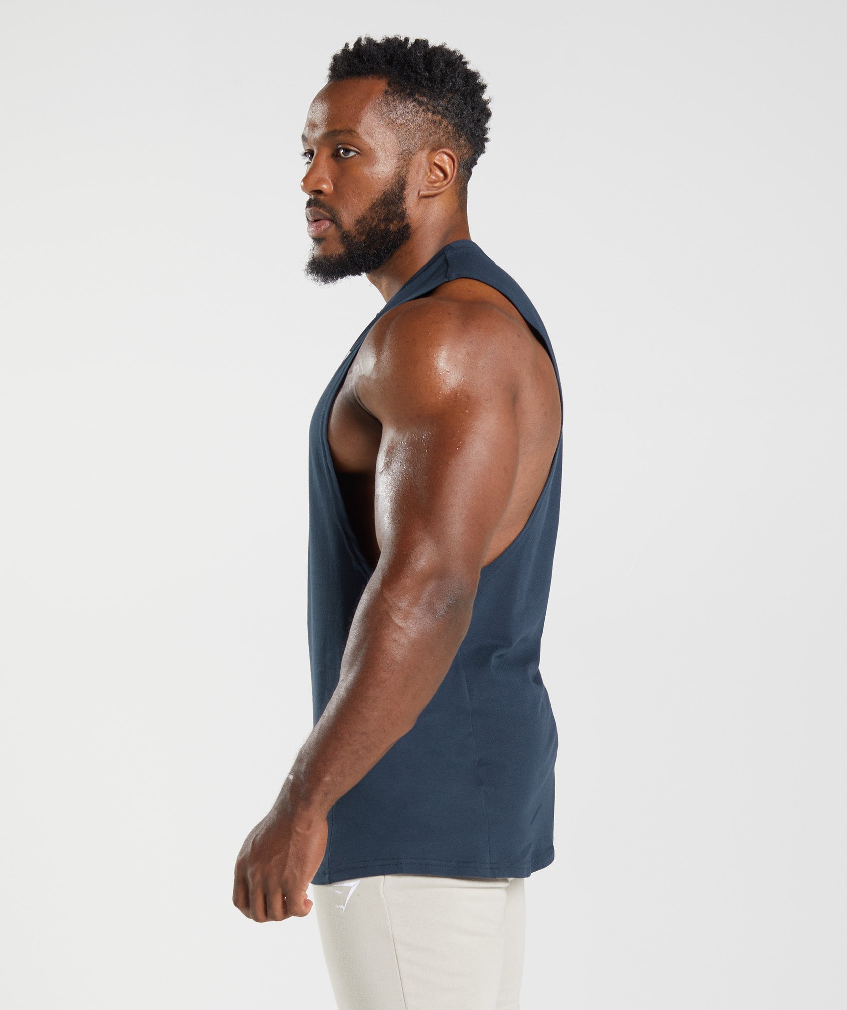 Camiseta Tirantes Gymshark React Drop Arm Hombre Azul Marino | 4675203-BJ