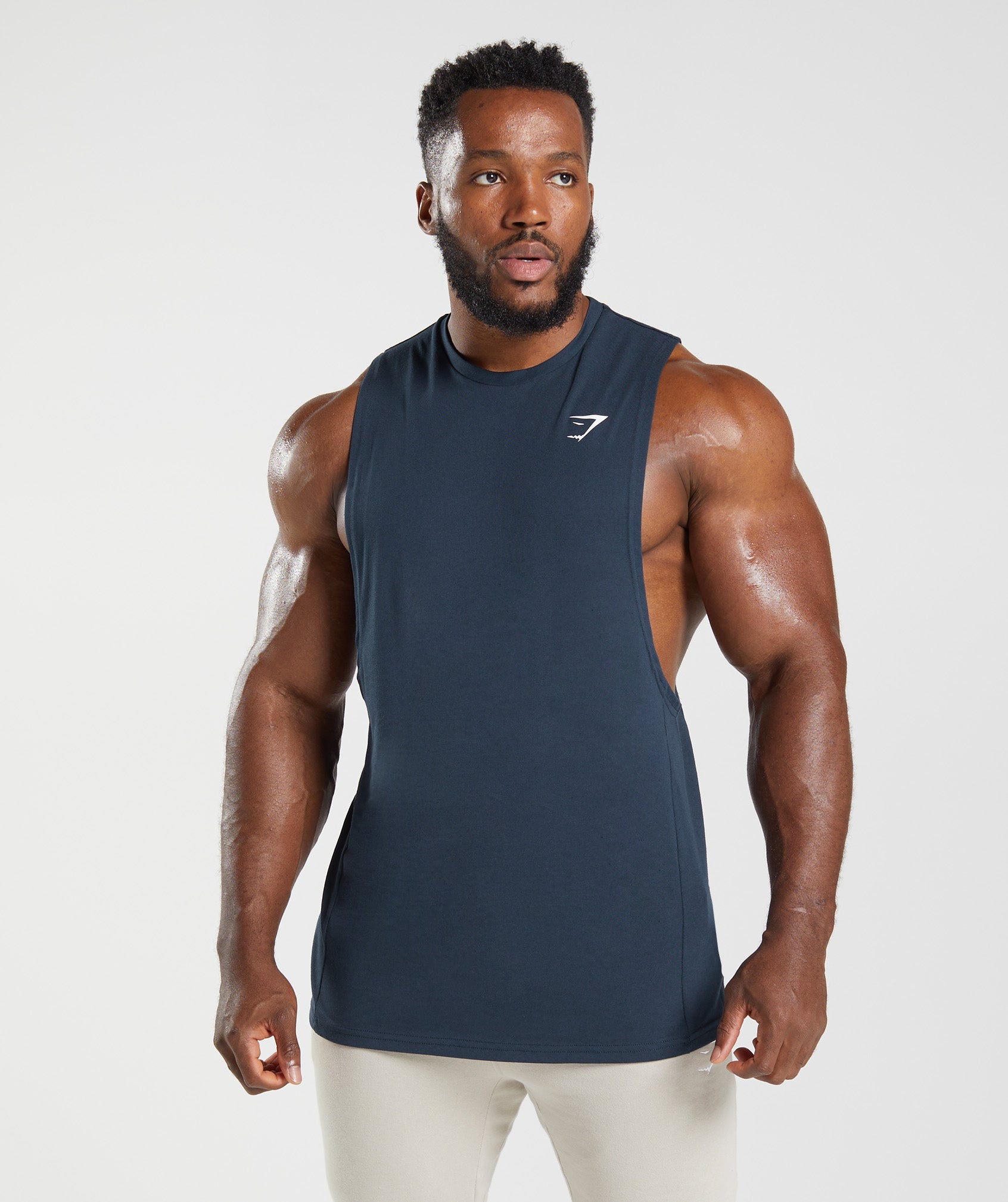 Camiseta Tirantes Gymshark React Drop Arm Hombre Azul Marino | 4675203-BJ