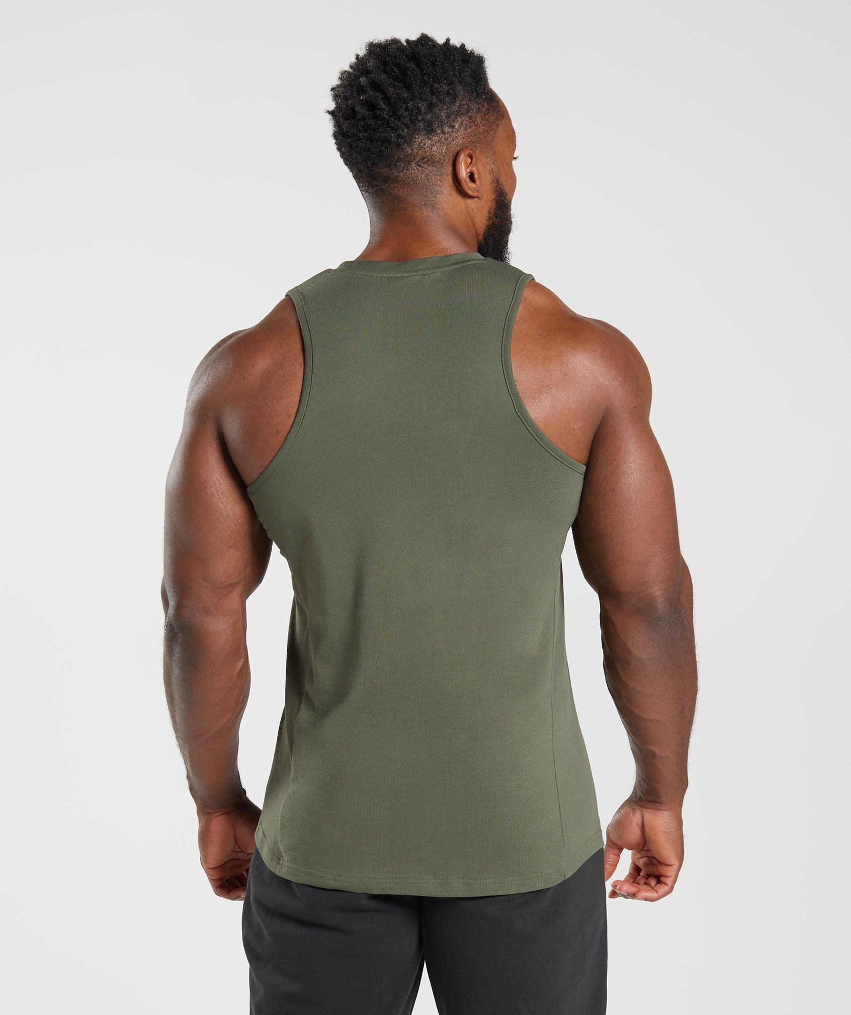 Camiseta Tirantes Gymshark React Hombre Verde Oliva | 1293670-MU